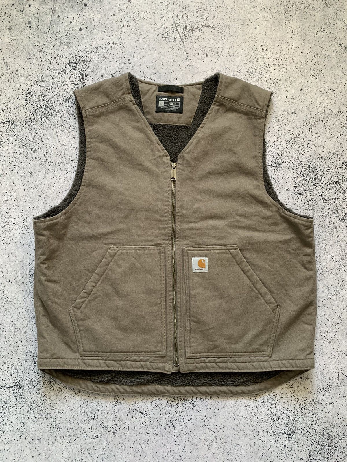 Vintage Carhartt Detroit Vest Work Gilet Brown Y2K USA