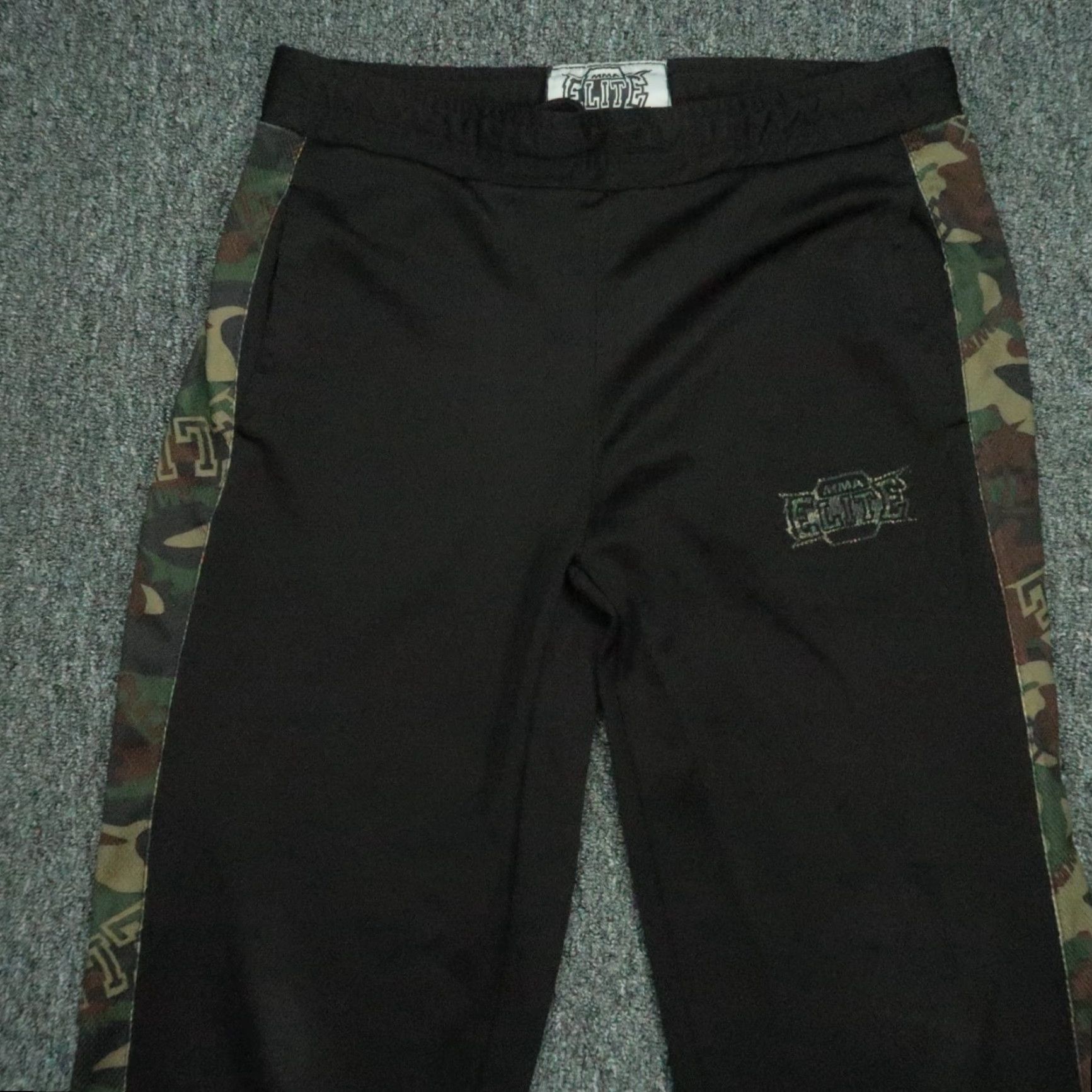 Vintage MMA Elite Pants Men XL Black Camo Sweatpants Active Training Gym Running Cross Weightlifting Size US 36 / EU 52 - 2 Thumbnail