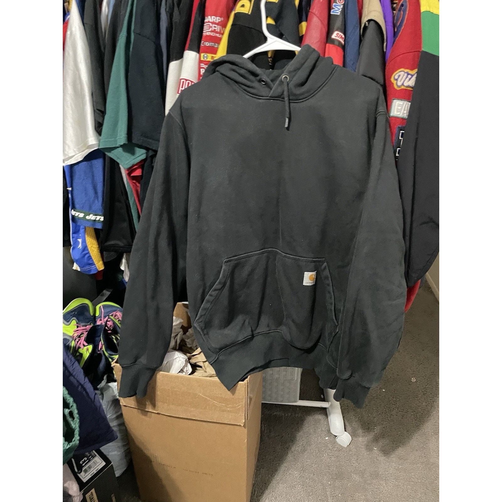 Carhartt Size S- Carhartt Hoodie Sweatshirt Black Logo Pullover Mens Size US S / EU 44-46 / 1 - 1 Thumbnail