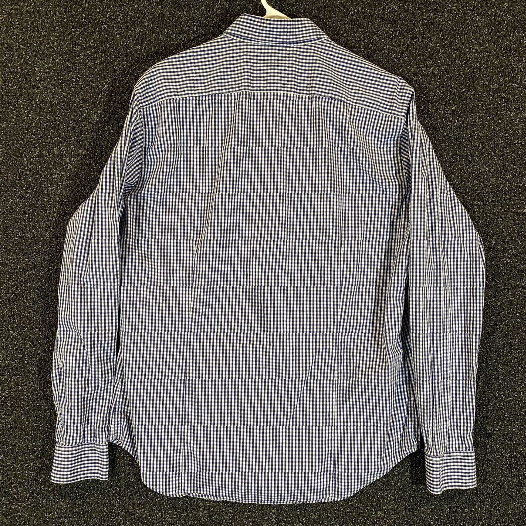 Theory Theory Shirt Mens XL White Blue Button Up Long Sleeve Dress Casual Plaid Check Size US XL / EU 56 / 4 - 7 Thumbnail