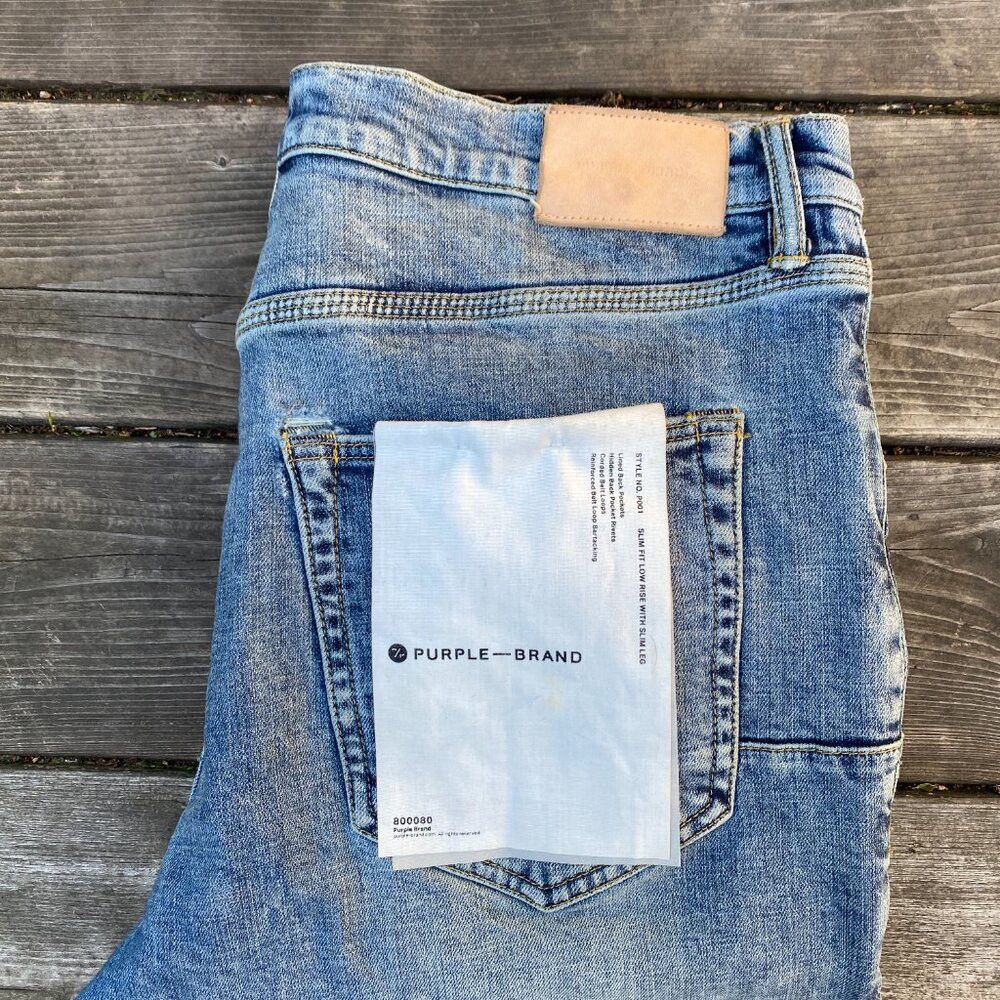 Purple Brand Purple Brand Designer Jeans Size 34 Style P001 Slim Fit Low Size US 34 / EU 50 - 2 Thumbnail