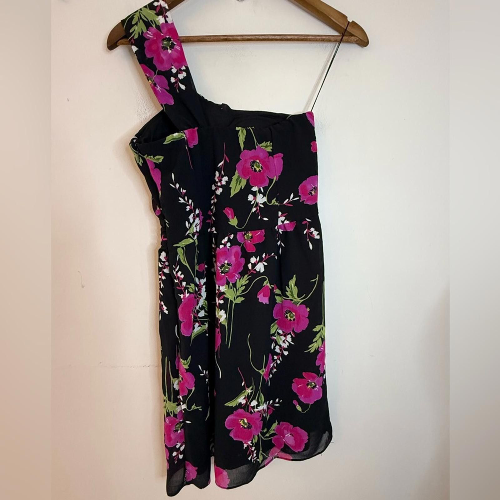 Other Delia’s floral one shoulder mini dress black pink green SZ 3 Size M / US 6-8 / IT 42-44 - 2 Thumbnail