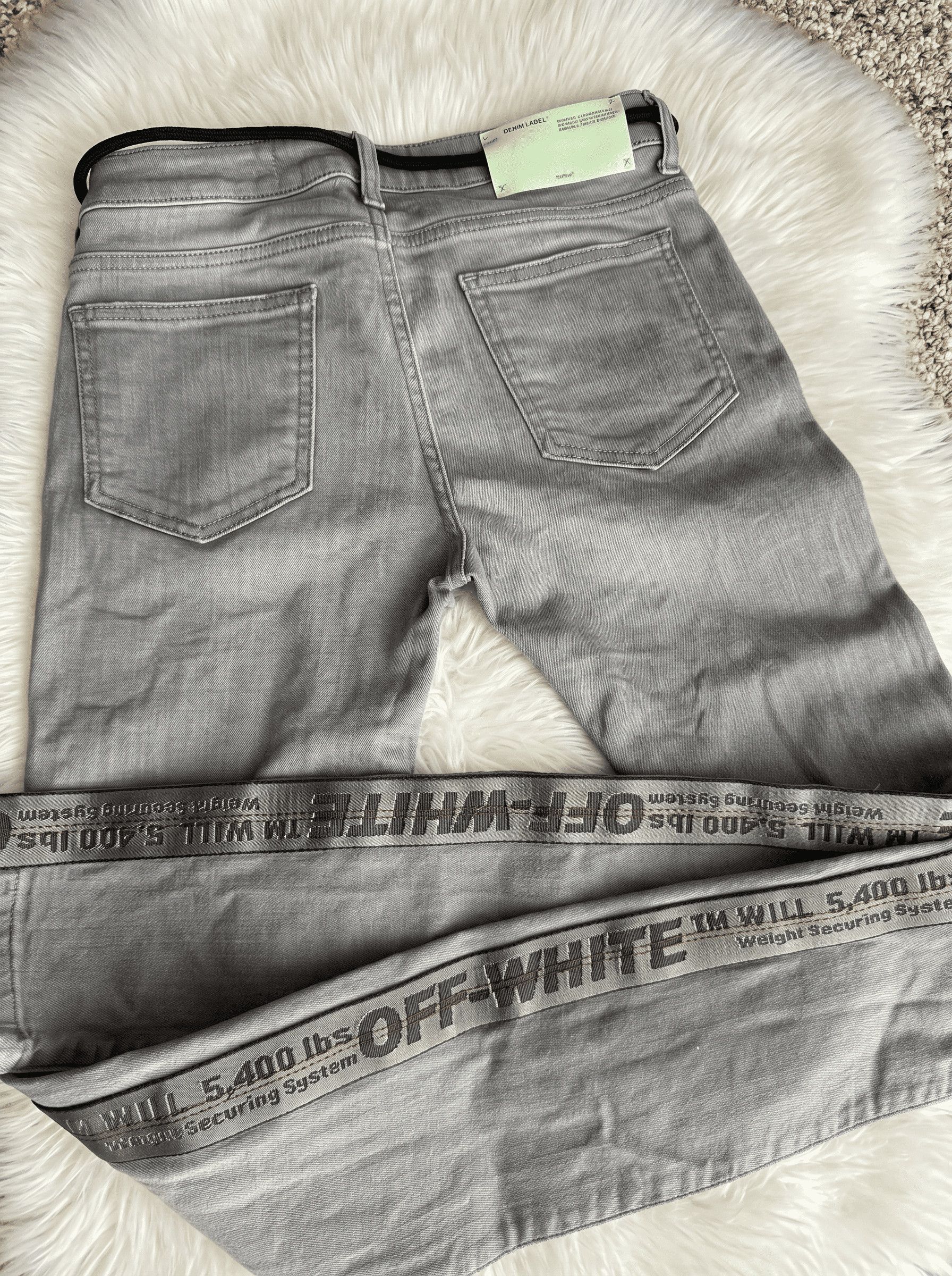 Off-White Off-White Diag Strap Skinny Denim Pants Grey Size 26 Size 26" / US 2 / IT 38 - 7 Thumbnail
