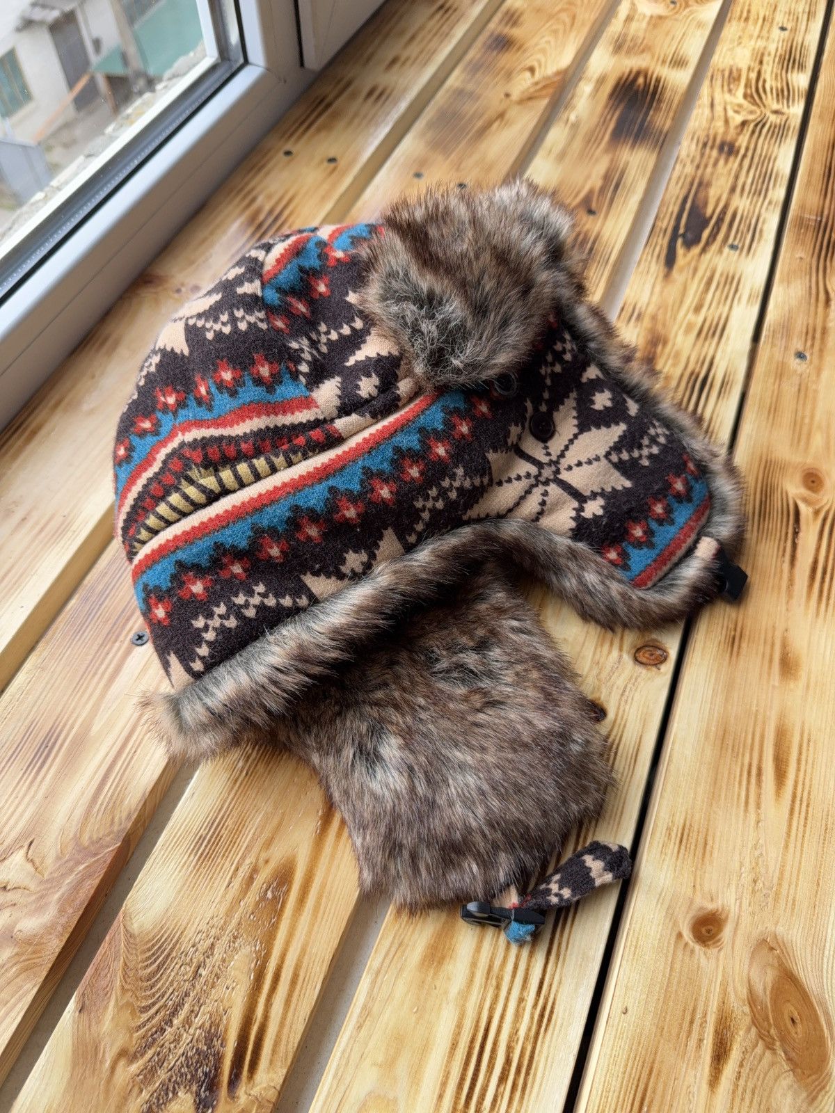 Le Grande Bleu (L.G.B.) Vintage Y2K Fuzzy Fur Ushanka Hat if six was nine LGB Style Size ONE SIZE - 4 Thumbnail