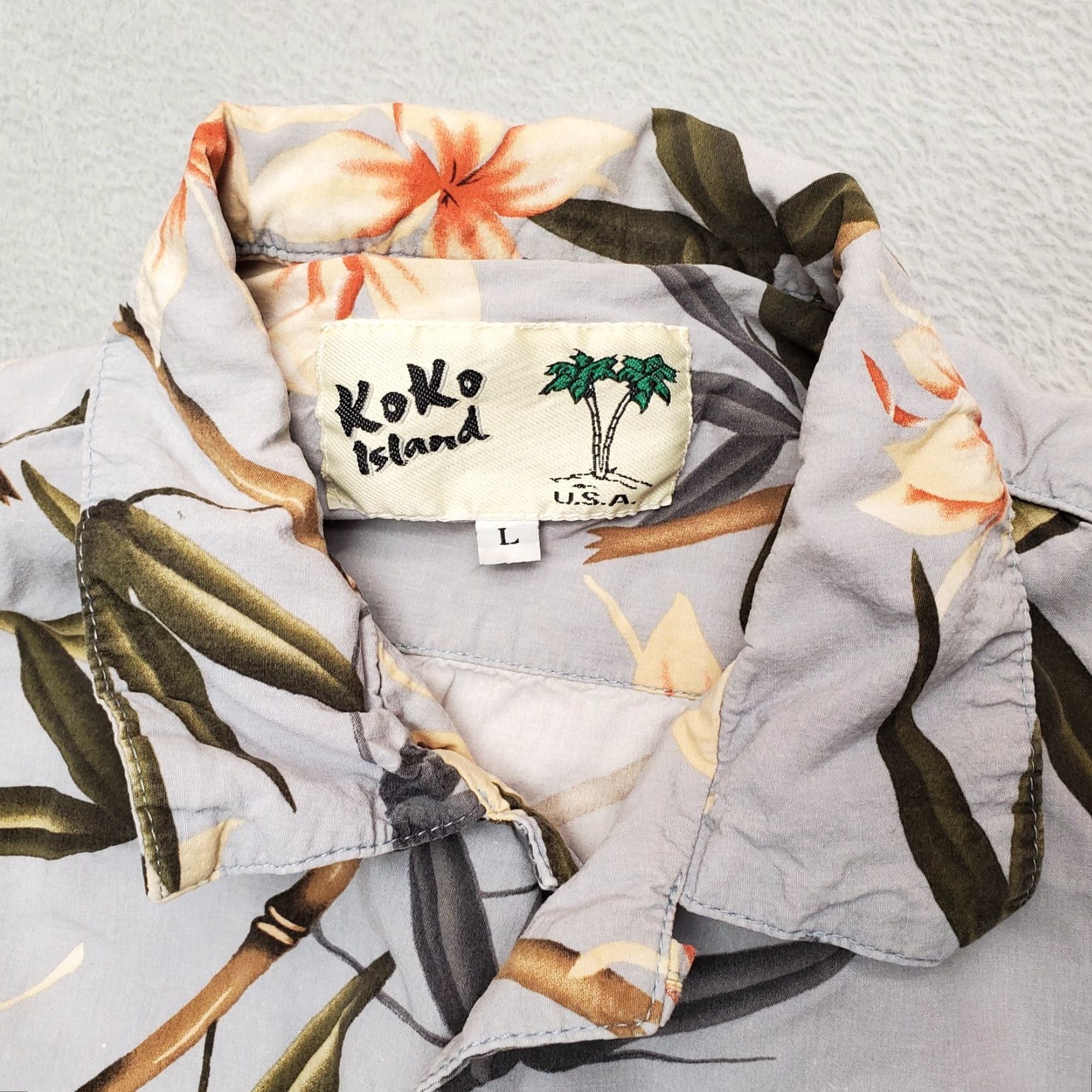 Vintage Koko Island Shirt Mens Large Blue Floral Hawaiian Short Sleeve Island Aesthetic Size US L / EU 52-54 / 3 - 5 Thumbnail