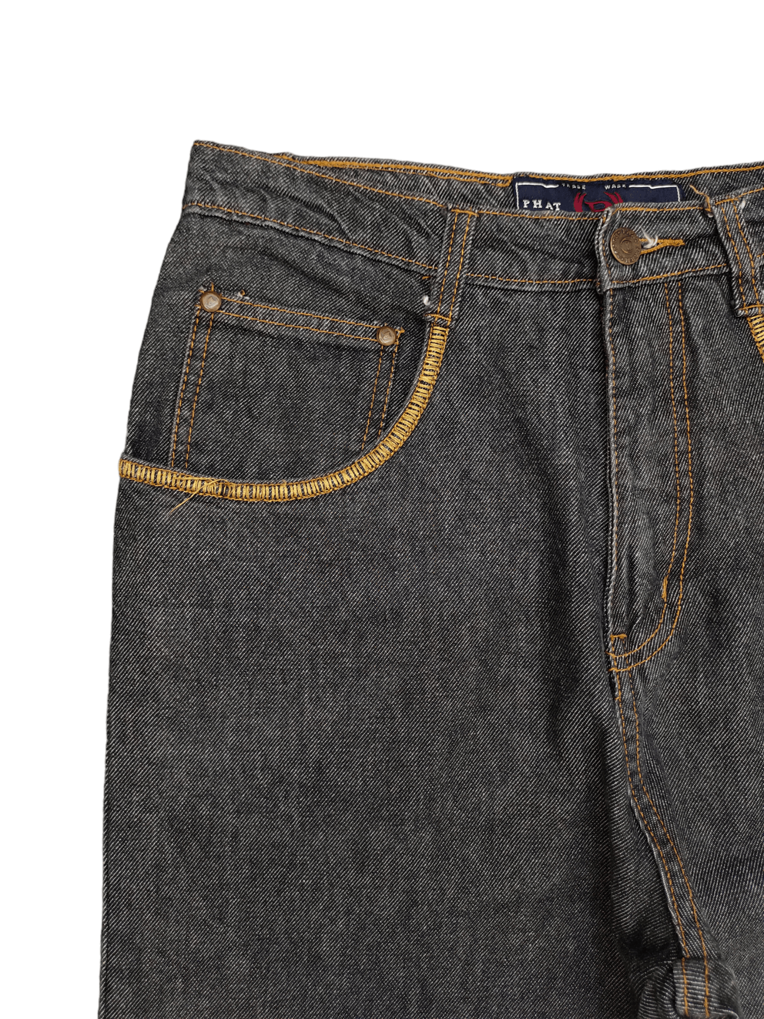 Phat Farm Baggy Jeans Phat Farm Embroidered Spell Out Denim Wide Leg Size US 30 / EU 46 - 4 Thumbnail