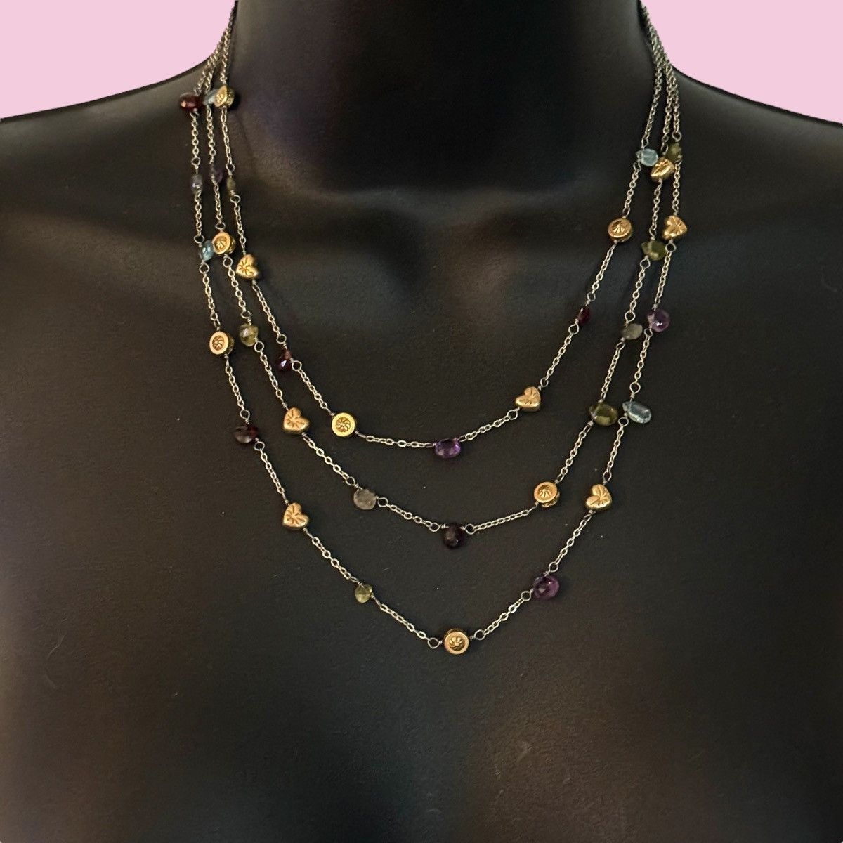 Brighton Brighton silver tone triple layered strand station necklace Size ONE SIZE - 1 Thumbnail