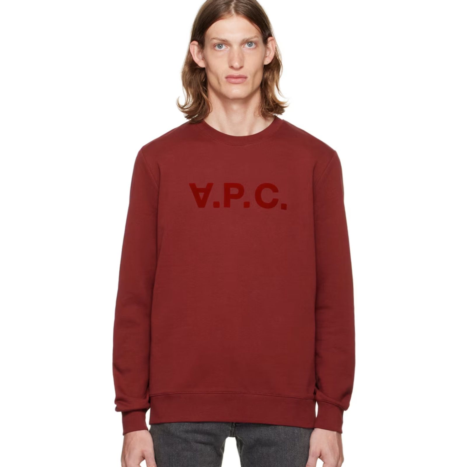 A.P.C. A.P.C. Men's Burgundy VPC Sweatshirt Crewneck French Terry Size US S / EU 44-46 / 1 - 1 Thumbnail