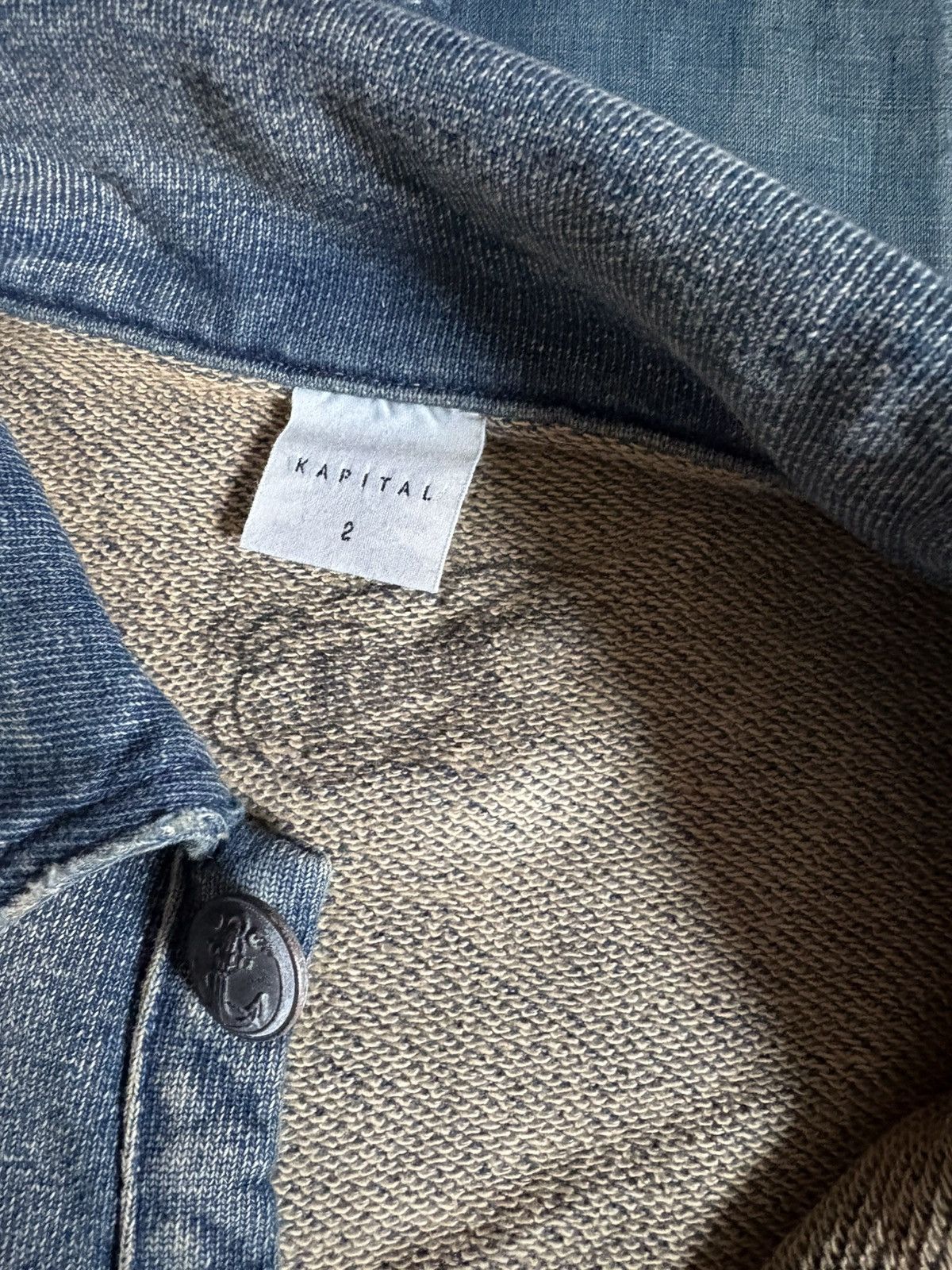 Kapital KAPITAL BORO patchwork damage weathering Indigo sweat shirt Size US M / EU 48-50 / 2 - 14 Thumbnail