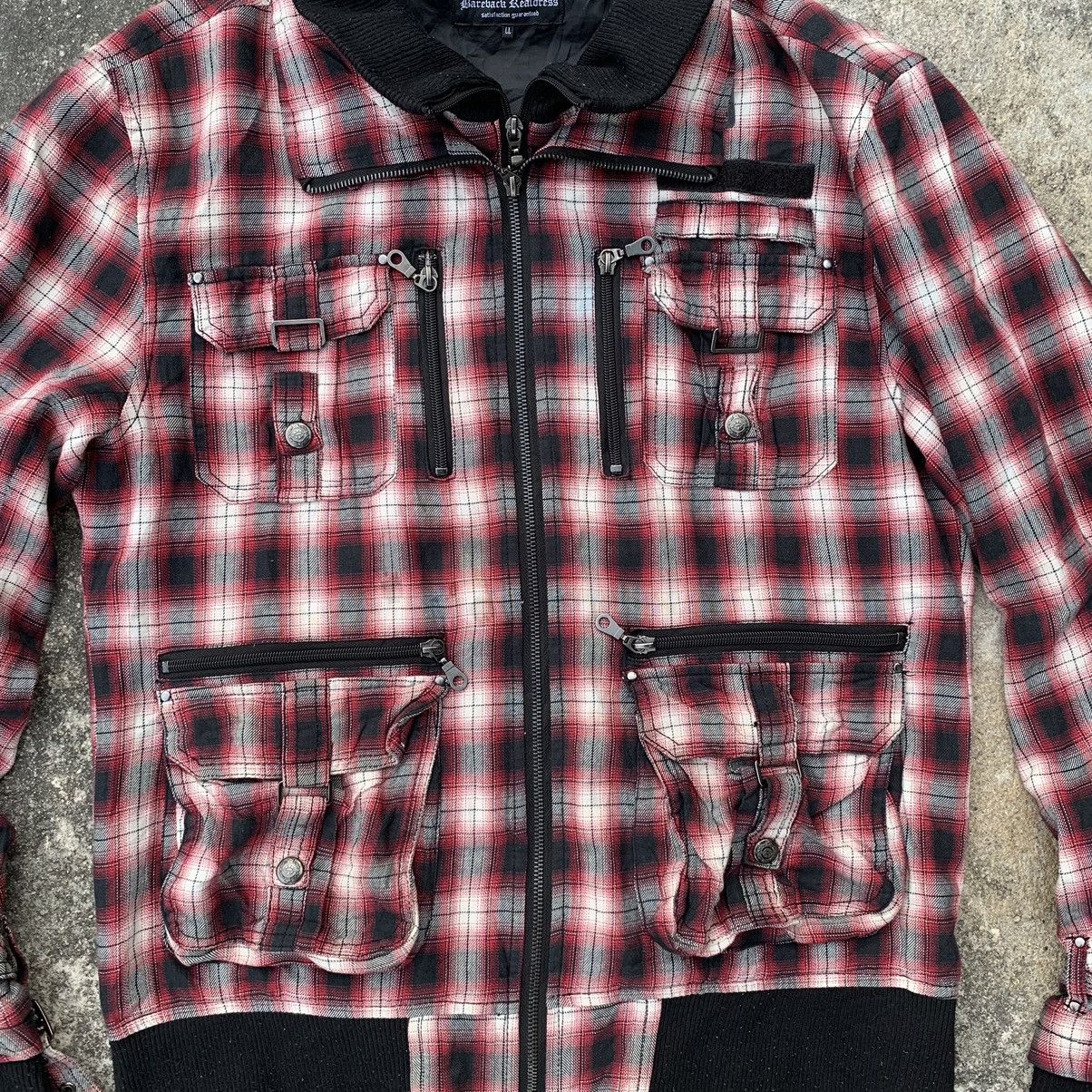 In The Attic × Japanese Brand Bareback Realdress Checkred Punk Anarchy Jacket Size US L / EU 52-54 / 3 - 3 Thumbnail
