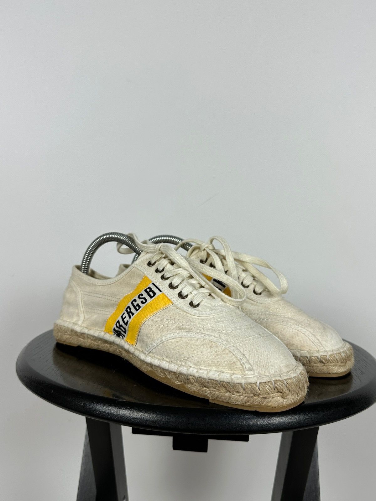 Dirk Bikkembergs Bikkembergs Lace Up Espadrilles Canvas Jute Sole Logo Stripe Size US 6 / EU 39 - 10 Thumbnail