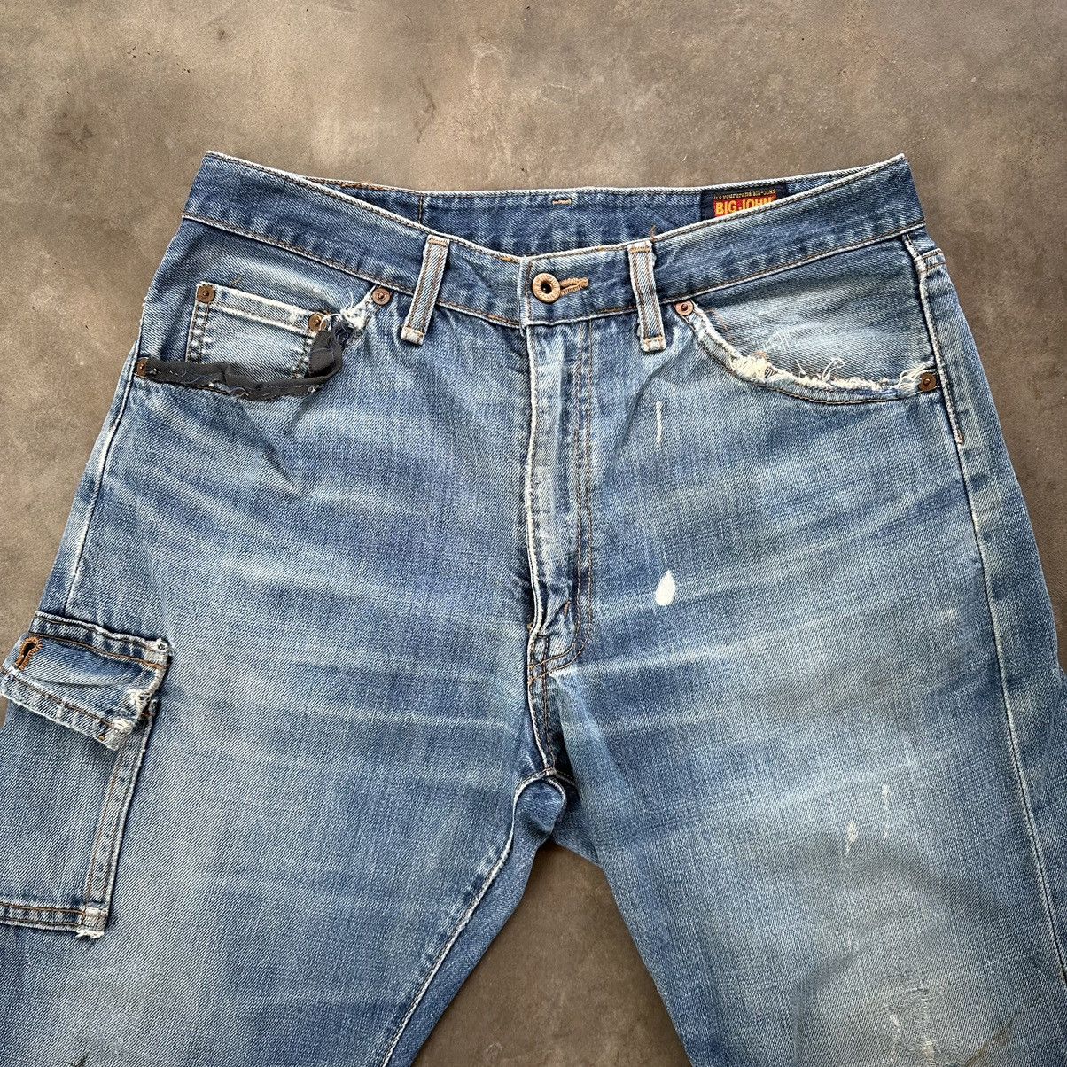 Japanese Brand Vintage Big John Distressed Faded Denim Jean Pant W29 Size US 29 - 3 Thumbnail