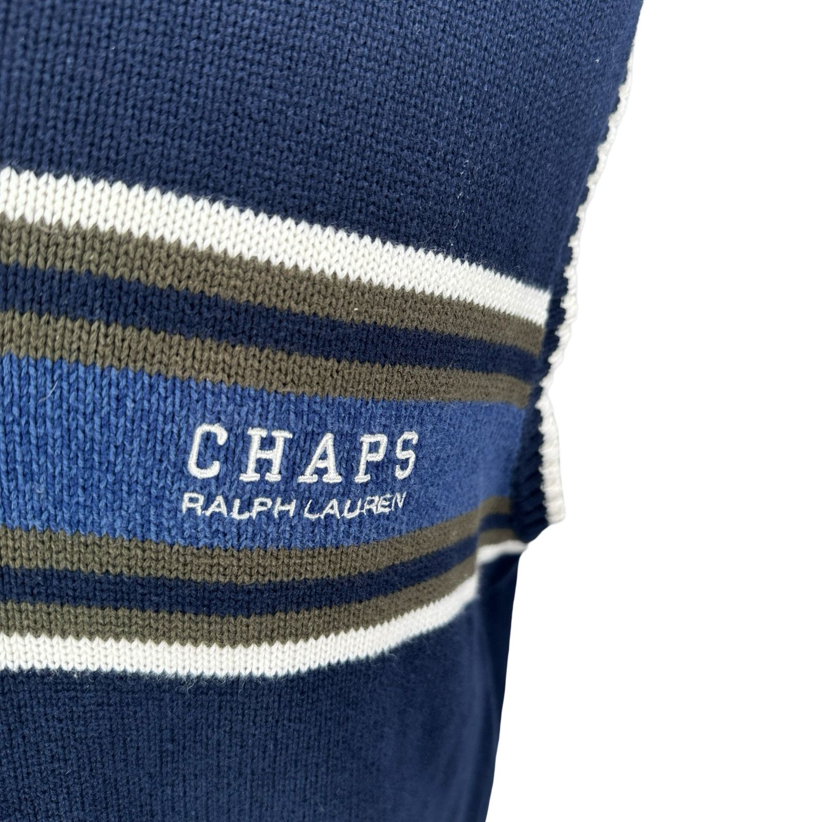 Chaps Ralph Lauren Vintage Chaps Ralph Lauren Sweater Vest Men L Blue Striped Size US L / EU 52-54 / 3 - 3 Thumbnail