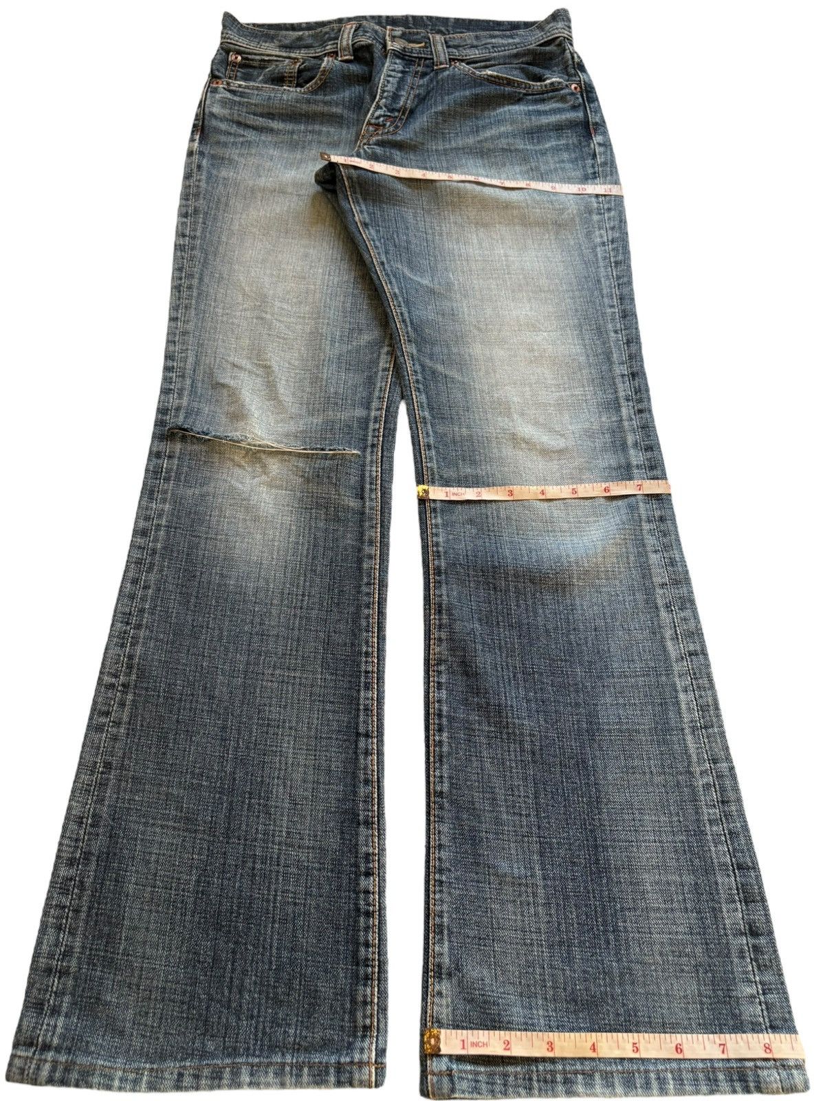 Japanese Brand Vintage Japanese Brand Faded Distressed Rip Flare Jeans Size US 30 / EU 46 - 14 Thumbnail