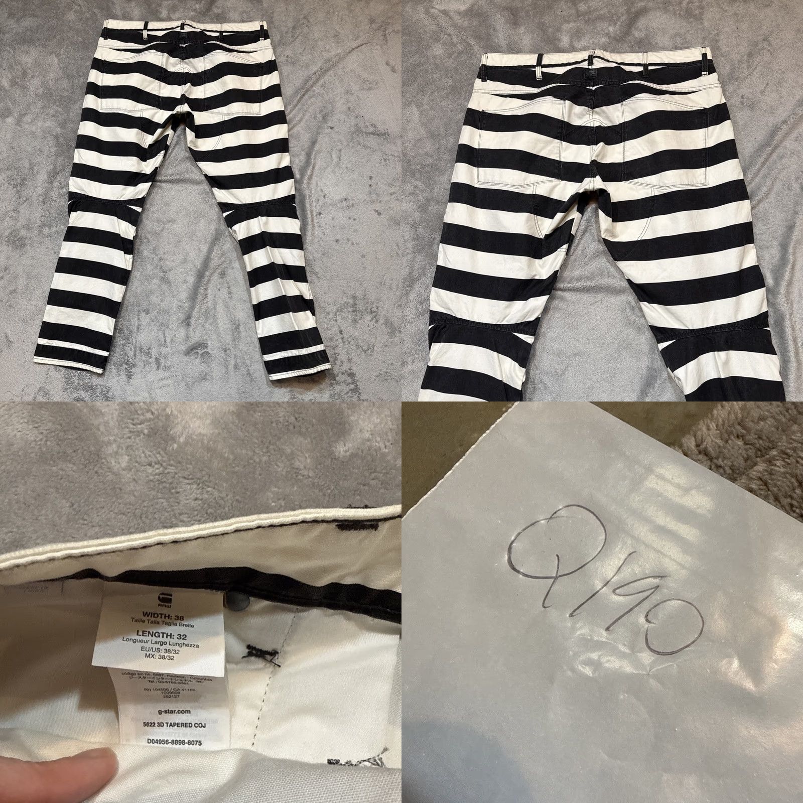 Vintage G-Star Raw Jeans 5622 3D Tapered Pharrell Williams Black White 38X32(30) Shirt Men Jeans Size US 38 / EU 54 - 8 Thumbnail