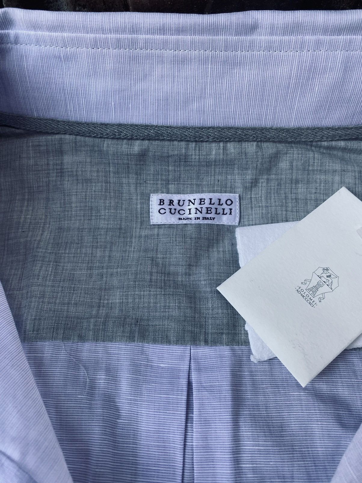 Brunello Cucinelli Brunello Cucinelli 🇮🇹 Light Blue Linen/Cotton shirt XL NWT Size US XL / EU 56 / 4 - 5 Thumbnail