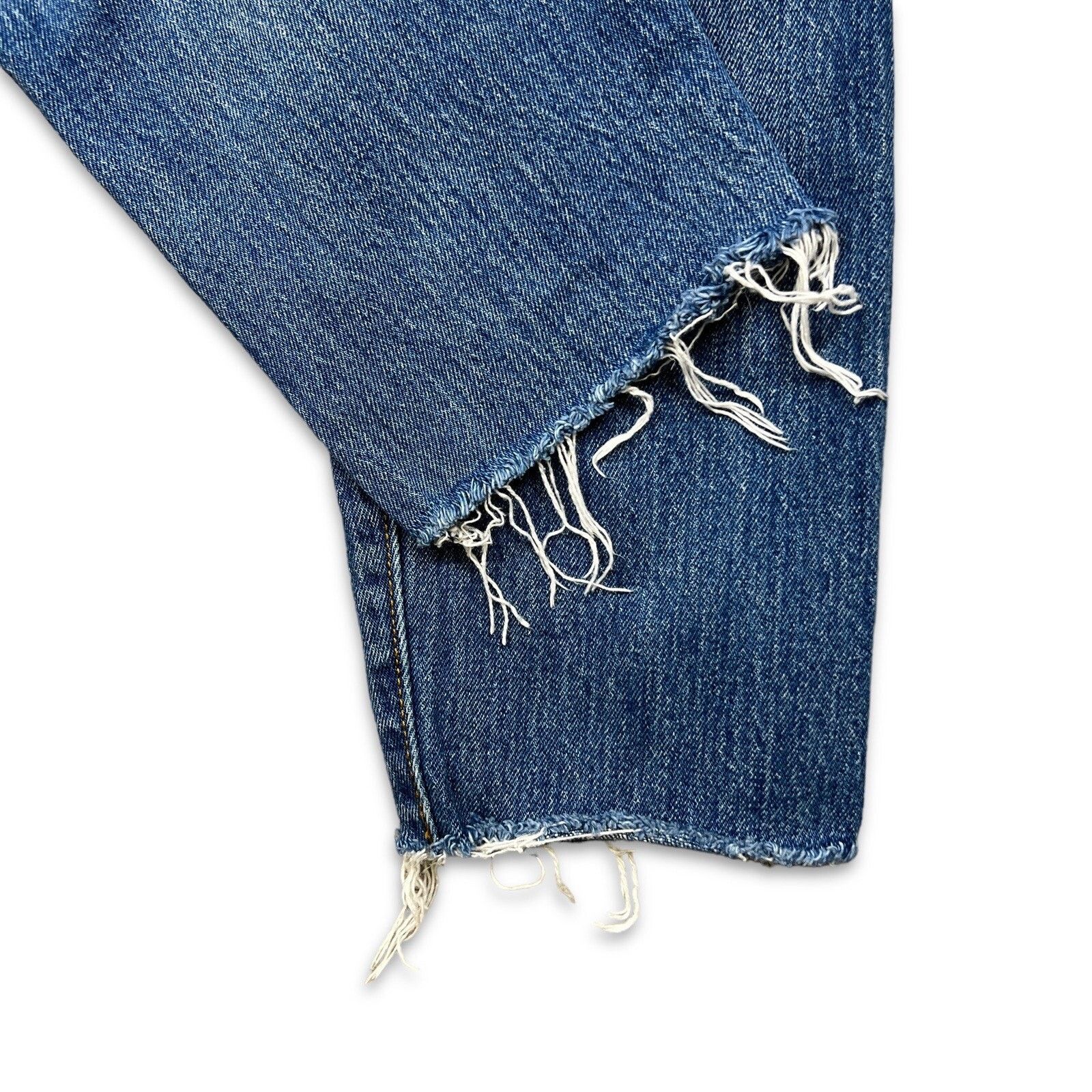 Levi's × Vintage Levi's Jeans 29x27 White Oak Medium Wash Distressed Frayed Size US 29 - 5 Thumbnail