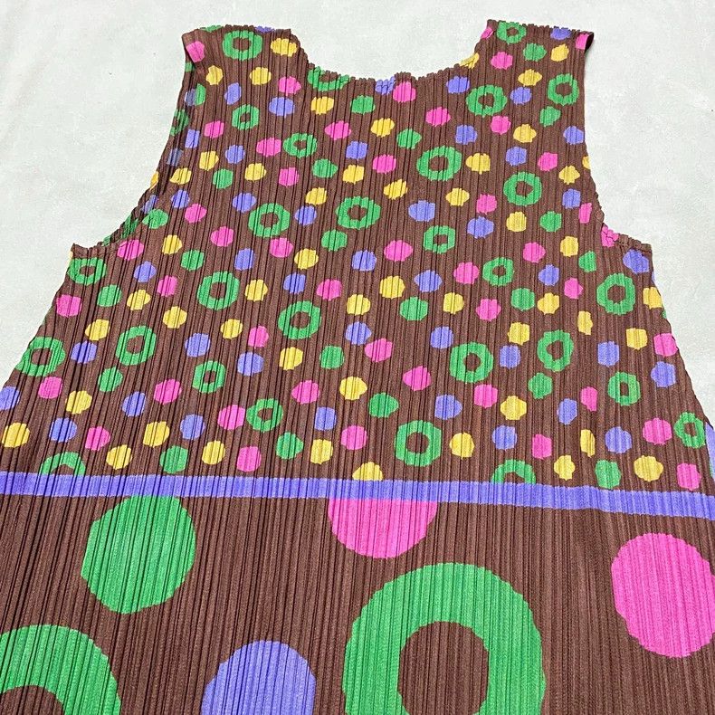 Issey Miyake Issey Miyake size:3 Colorful polka dot donut V-neck dress Size M / US 6-8 / IT 42-44 - 5 Thumbnail
