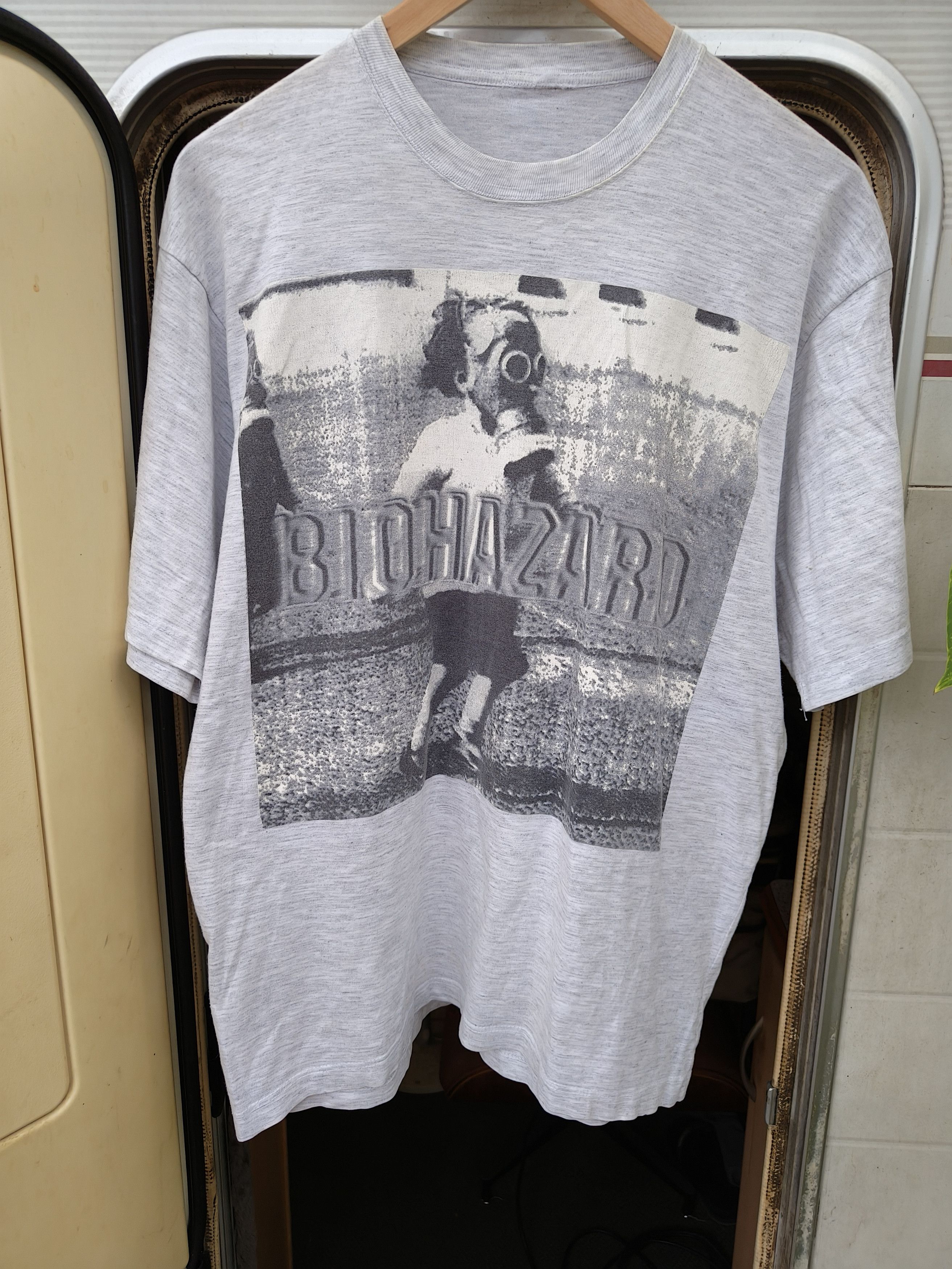 Vintage 90s Biohazard (state of the world address) shirt