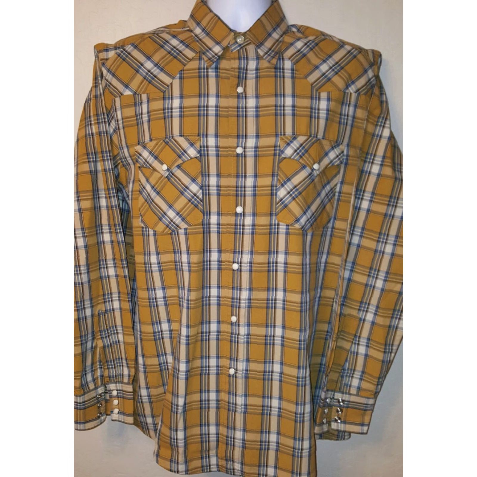 Lucky Brand LUCKY BRAND LONG SLEEVE PLAID SNAP BUTTON WESTERN RODEO SHIRT Mens L Size US L / EU 52-54 / 3 - 2 Thumbnail