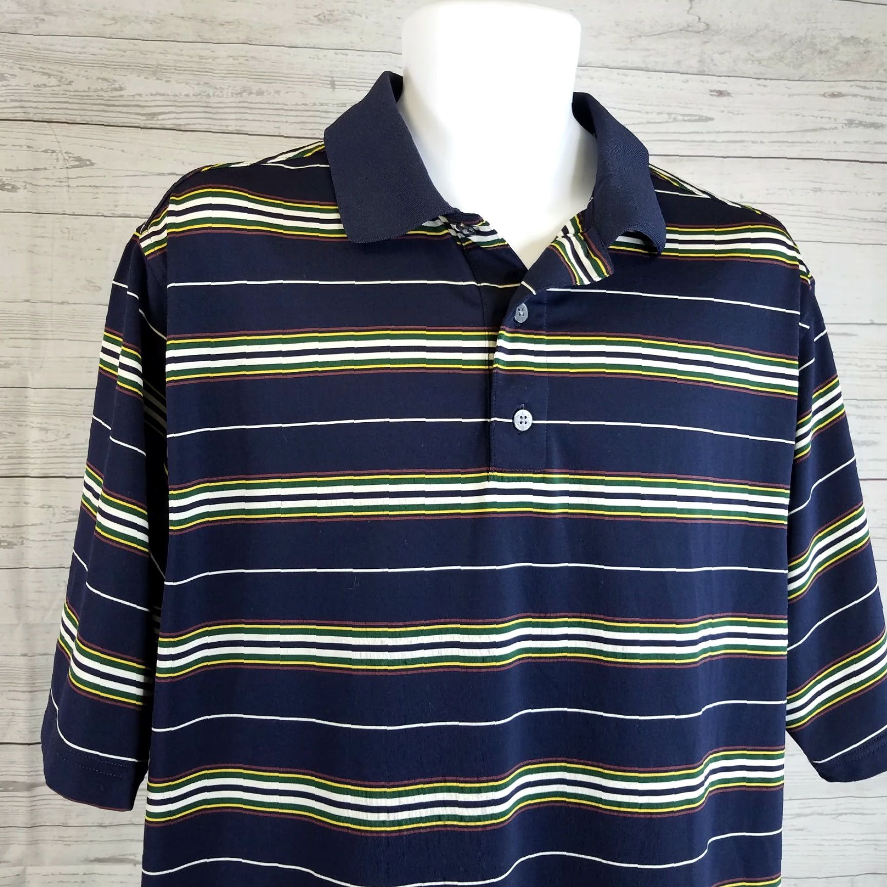 Footjoy FootJoy Polo Mens Short Sleeve Striped Blue White XL Large Size L Blue Poloshirt Men Shirt Size US L / EU 52-54 / 3 - 3 Thumbnail