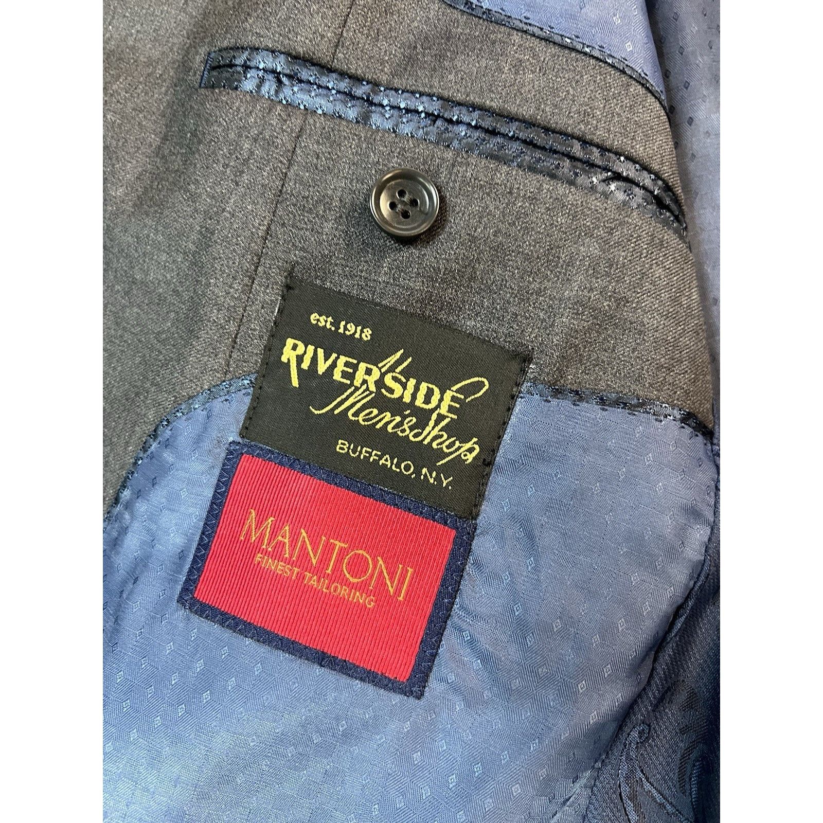 Other Mantoni Blazer Men Size 42 Blue 100% Virgin Wool Jacket Size 42R - 5 Thumbnail
