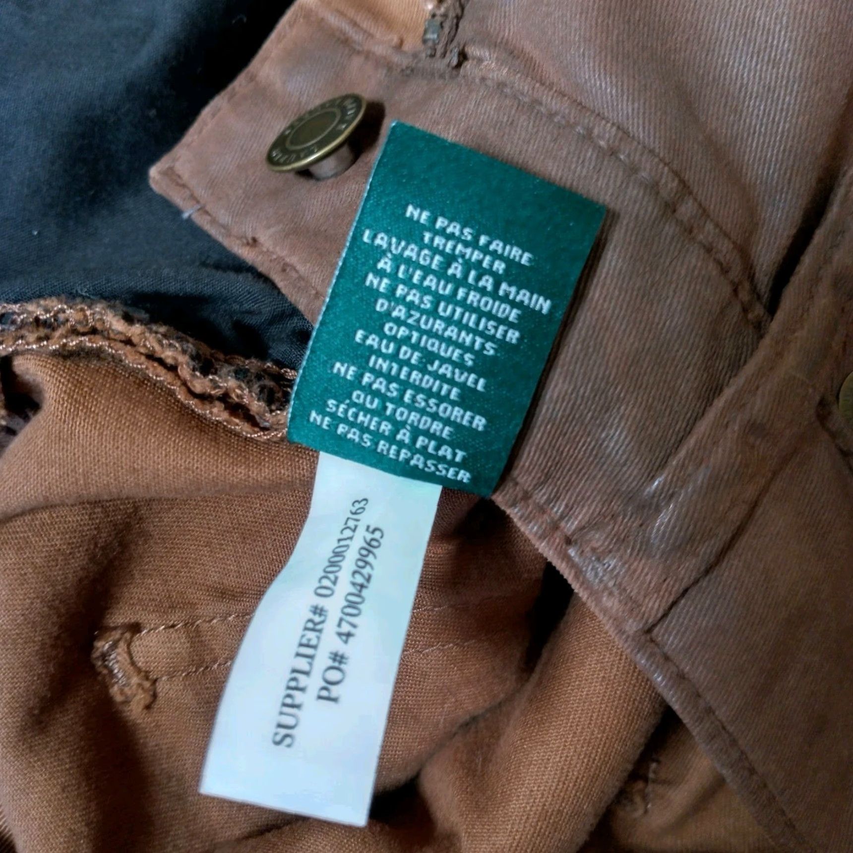 Ralph Lauren VINTAGE Lauren Ralph Lauren Skinny Ankle Pants Size 8 Brown Coated Faux Leather Casual Womens Size 30" / US 8 / IT 44 - 6 Thumbnail