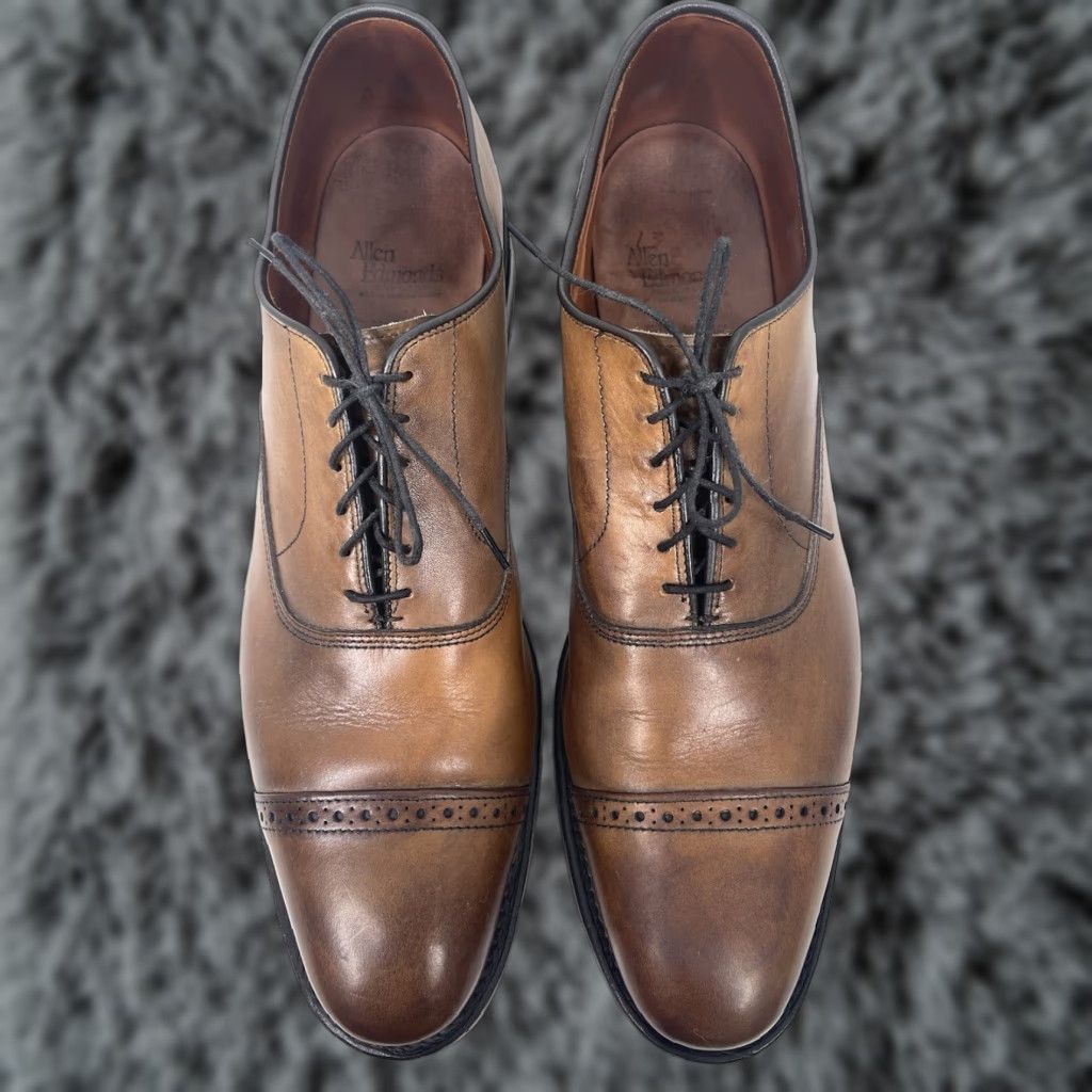 Allen Edmonds Fifth Avenue Men's Dress Oxfords Cap-Toe Lace-Up Shoes 13 AA Brown