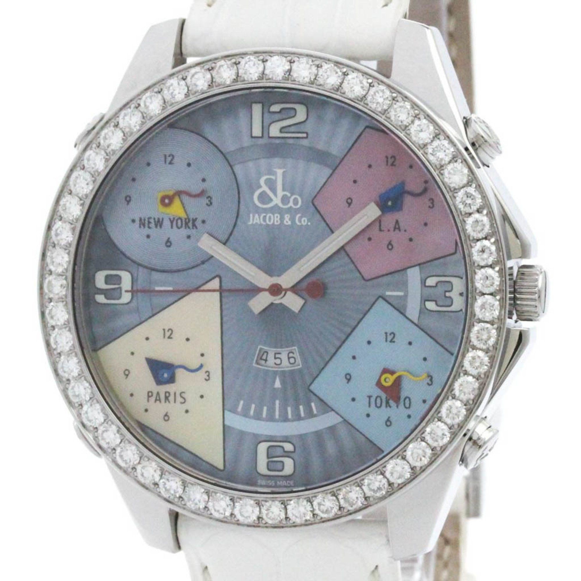Other Polished Jacob & Co. Five Time Zone 47mm Diamond MOP Dial Mens Watch BF572192 Size ONE SIZE - 1 Thumbnail