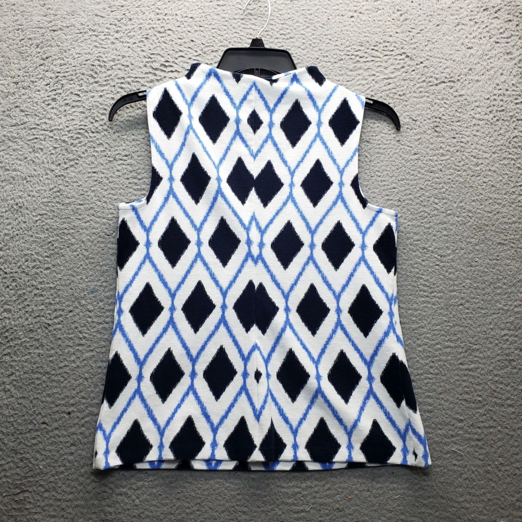 Talbots Talbots Blouse Women Small Multicolor Diamond Print Sleeveless Crew Neck Pullover Cap Size S / US 4 / IT 40 - 2 Thumbnail