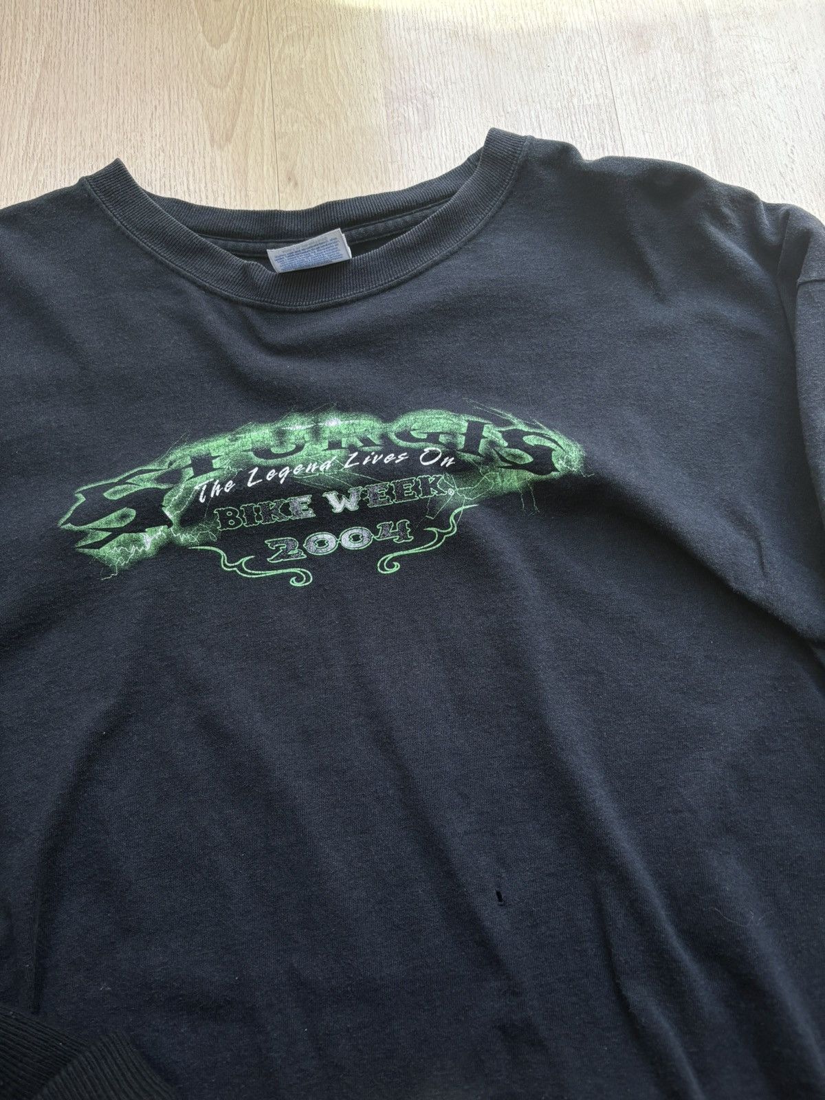 Hanes Vintage Sturgis Bike Week Lightning Long Sleeve 2004 Size US XL / EU 56 / 4 - 3 Thumbnail