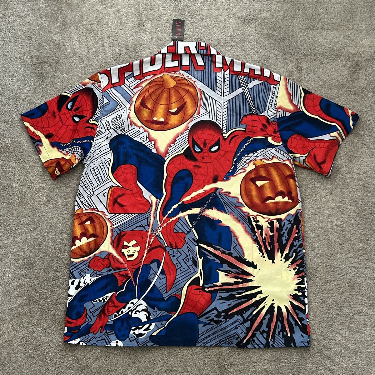 Marvel Comics Y2K Spiderman Goblin multicolor All Over Print AOP button up Size US M / EU 48-50 / 2 - 4 Thumbnail
