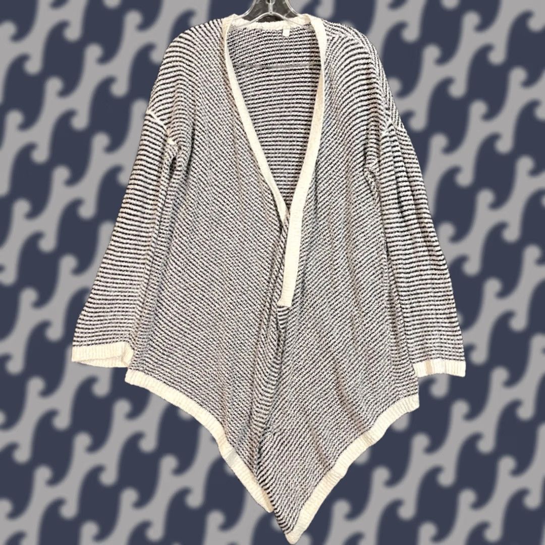 Eileen Fisher Eileen Fisher Cardigan Sweater Multicolor Stripe Handkerchief Hem V-Neck Long Sleeve 100% Organic Cotton Size M / US 6-8 / IT 42-44 - 1 Thumbnail