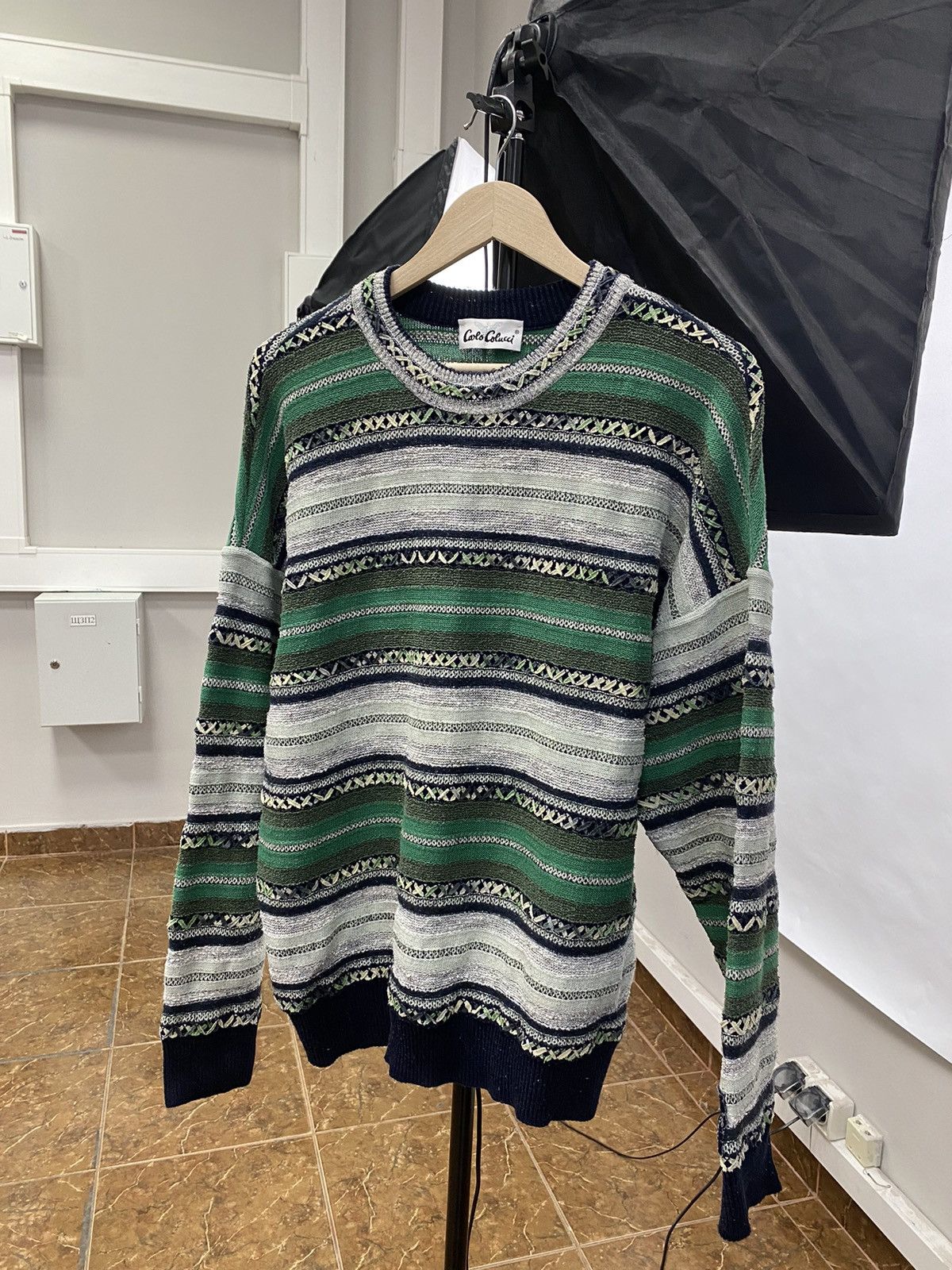 Carlo Colucci 🇺🇸 Vintage 90s Carlo Colucci Coogi Style Sweater Kapital styl Size US L / EU 52-54 / 3 - 1 Thumbnail