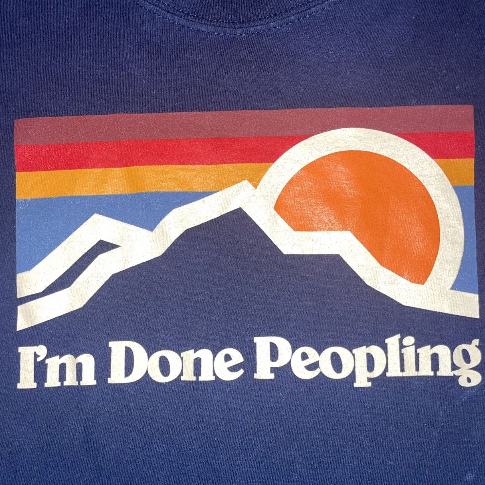 Vintage VINTAGE Mens I'm Done Peopling t shirt navy blue 2XL 100% cotton DOM Mens Shirts Graphic Print Funny Summer Size US XXL / EU 58 / 5 - 3 Thumbnail