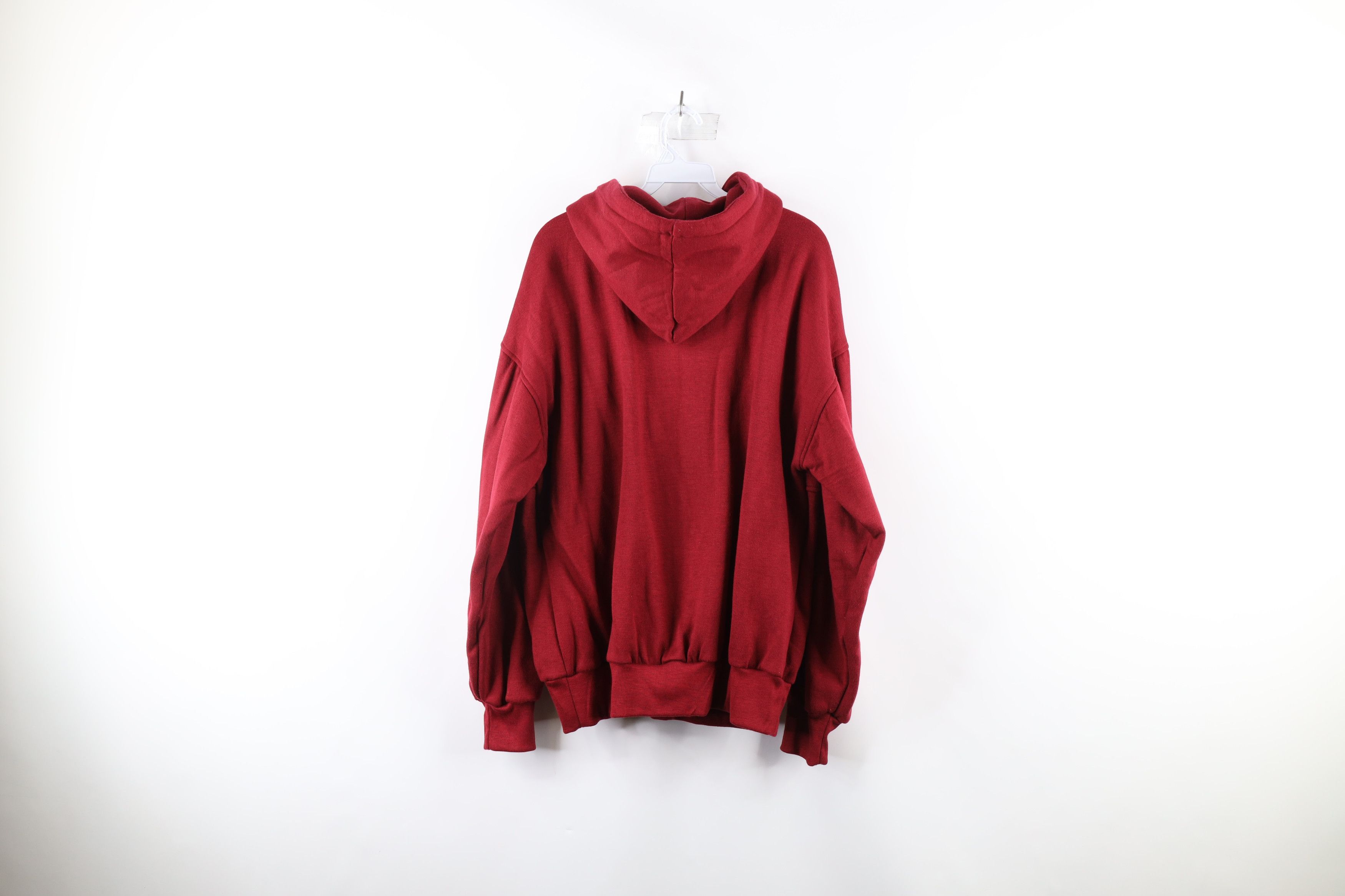 Vintage Vintage 90s Streetwear Knit Lined Heavyweight Hoodie Red Size US L / EU 52-54 / 3 - 6 Thumbnail