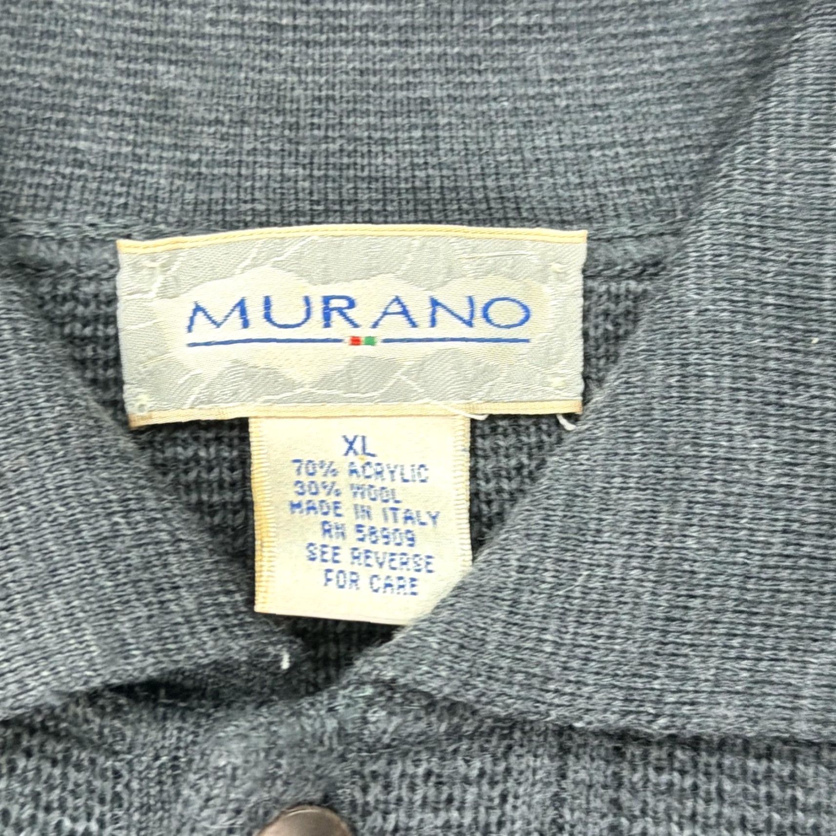 Murano VINTAGE Murano Sweater Mens XL Gray Wool Blend Polo Knit Made In Italy Long Sleeve Size US XL / EU 56 / 4 - 3 Thumbnail