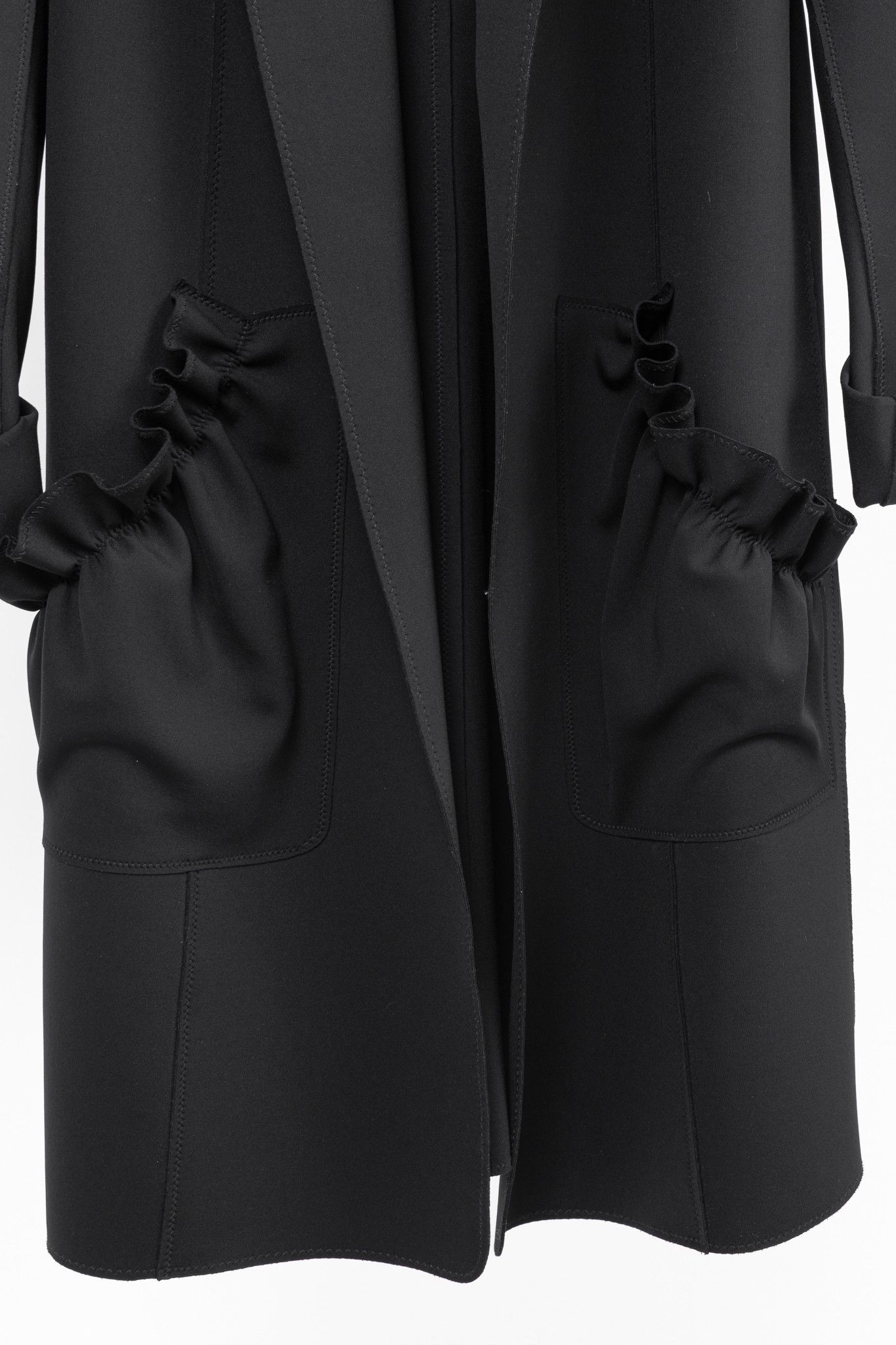 Marie Saint Pierre Marie Saint Pierre Neoprene Open-Front Ruffle-Pocket Coat Size L / US 10 / IT 46 - 7 Thumbnail