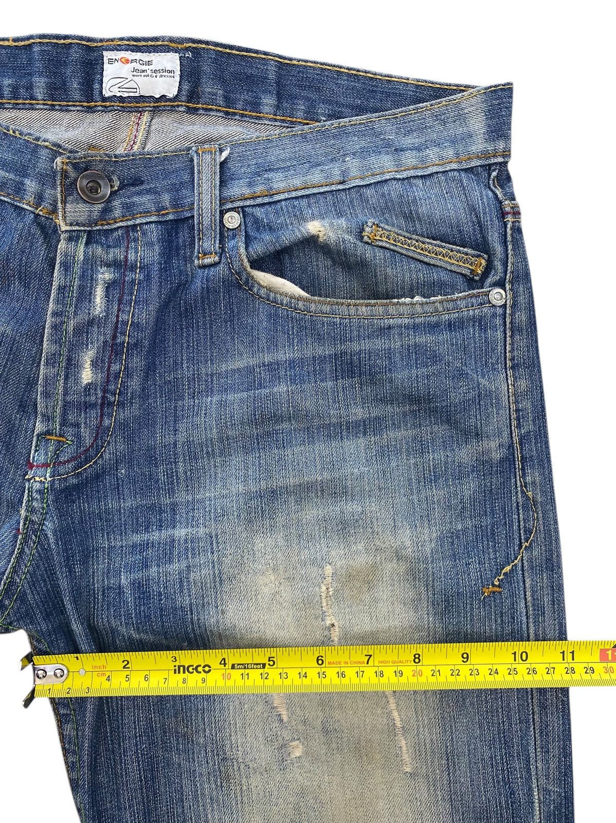 Energie Energie Faded Wash Distressed Style Boot Cut Jeans Size US 34 / EU 50 - 7 Thumbnail