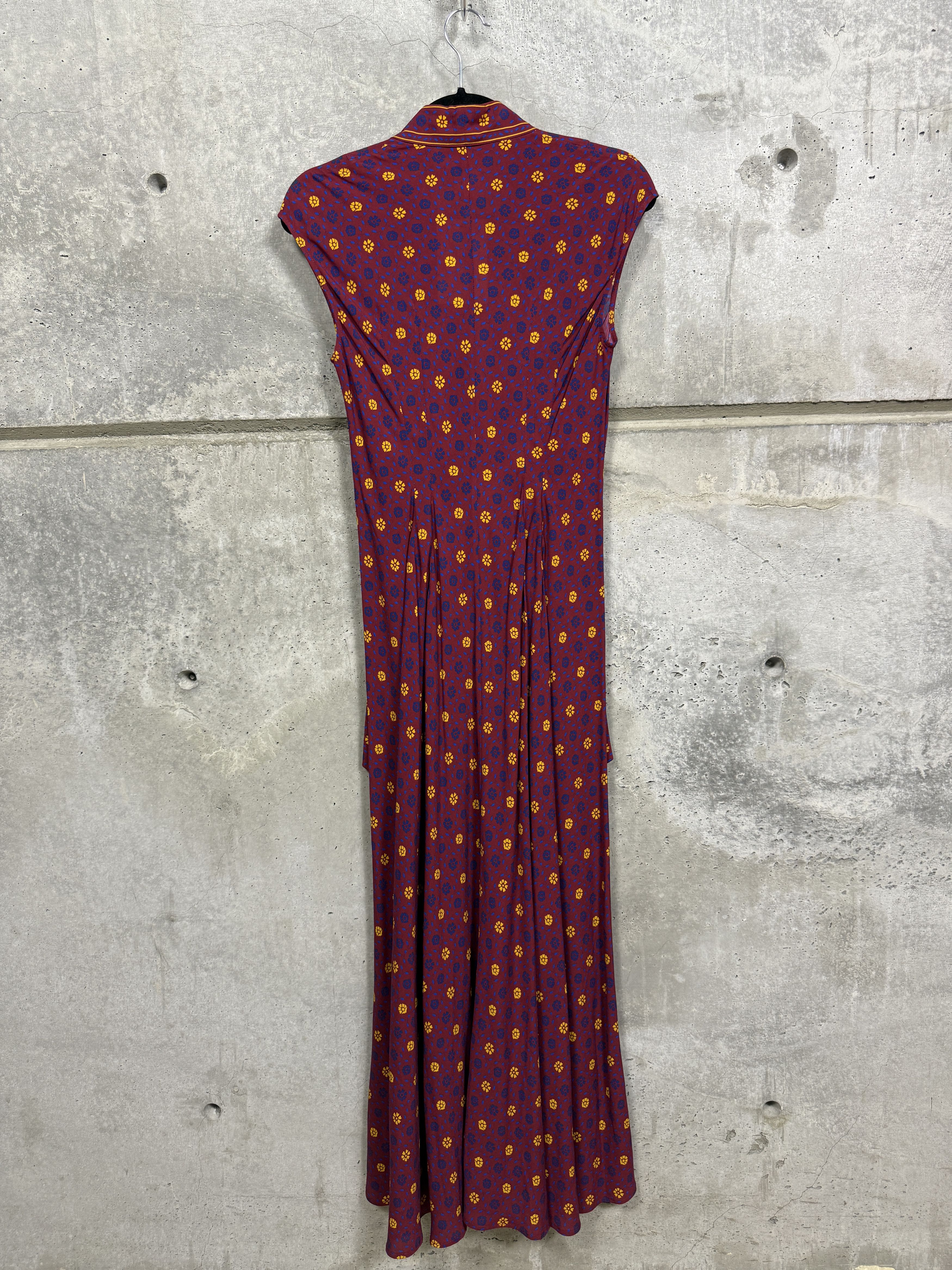 Wales Bonner $1040 Wales Bonner Madras Floral Print Tie-Neck Midi Dress Size XS / US 0-2 / IT 36-38 - 7 Thumbnail