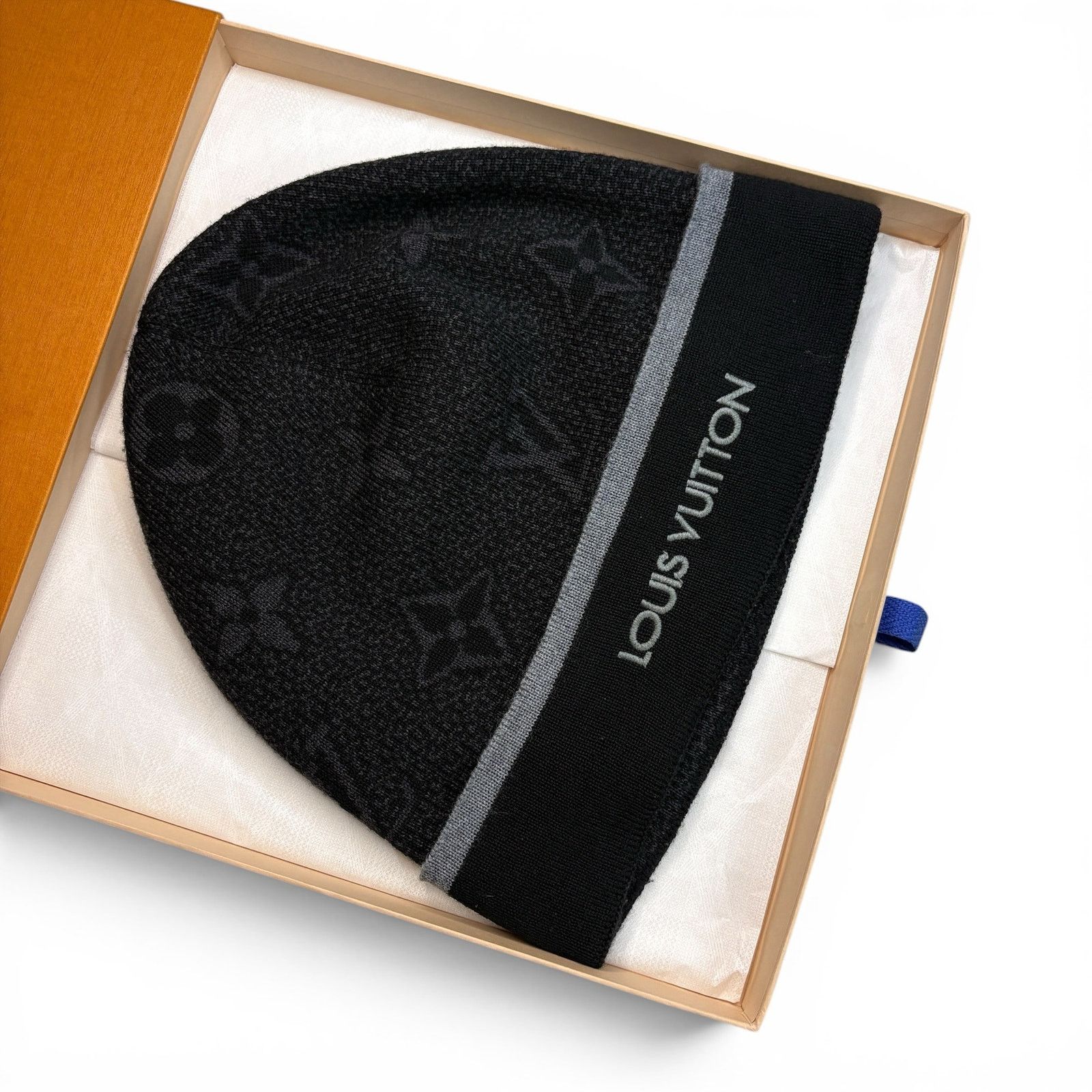 Louis Vuitton My Monogram Eclipse Beanie Black Blue Wool - 02271