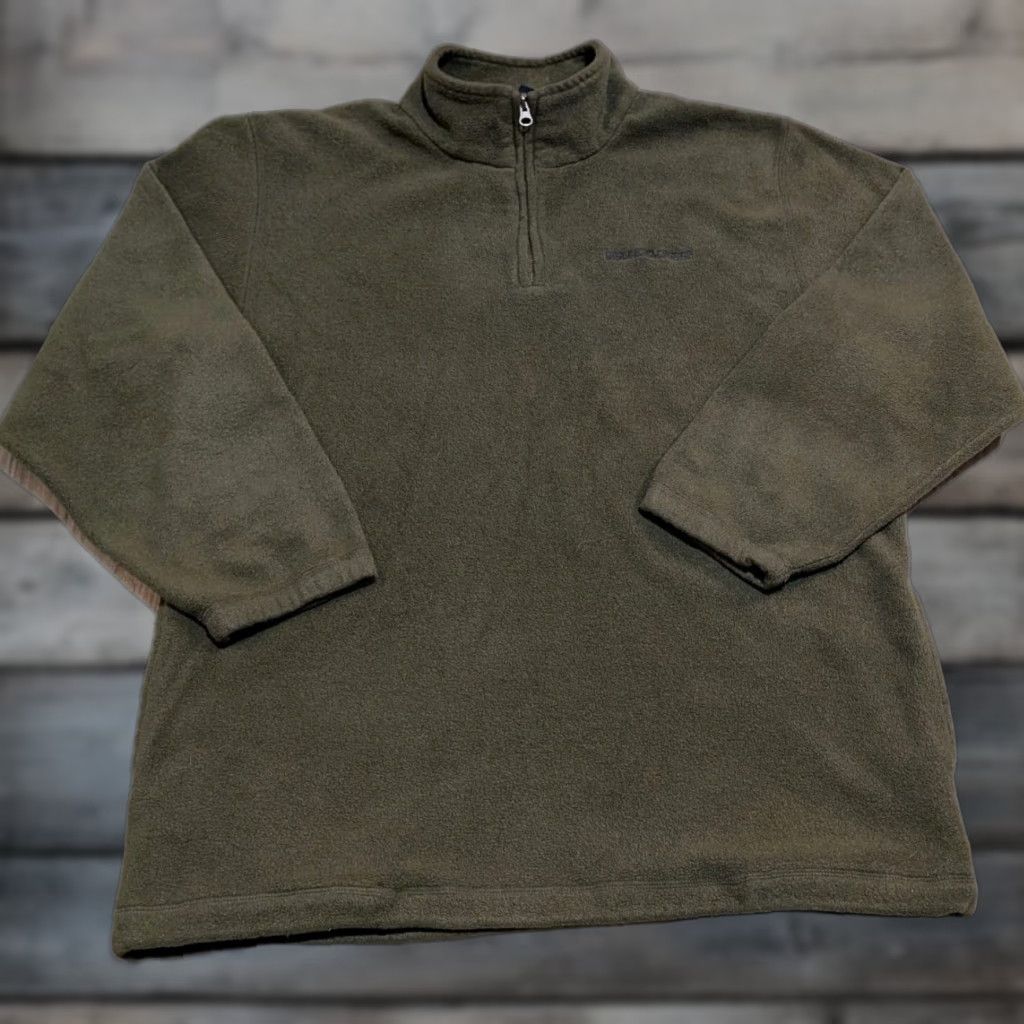 Nautica VINTAGE Nautica Mens Sweater L Olive Green Pullover 1/4 Zip Fleece Made in USA Size US L / EU 52-54 / 3 - 1 Thumbnail