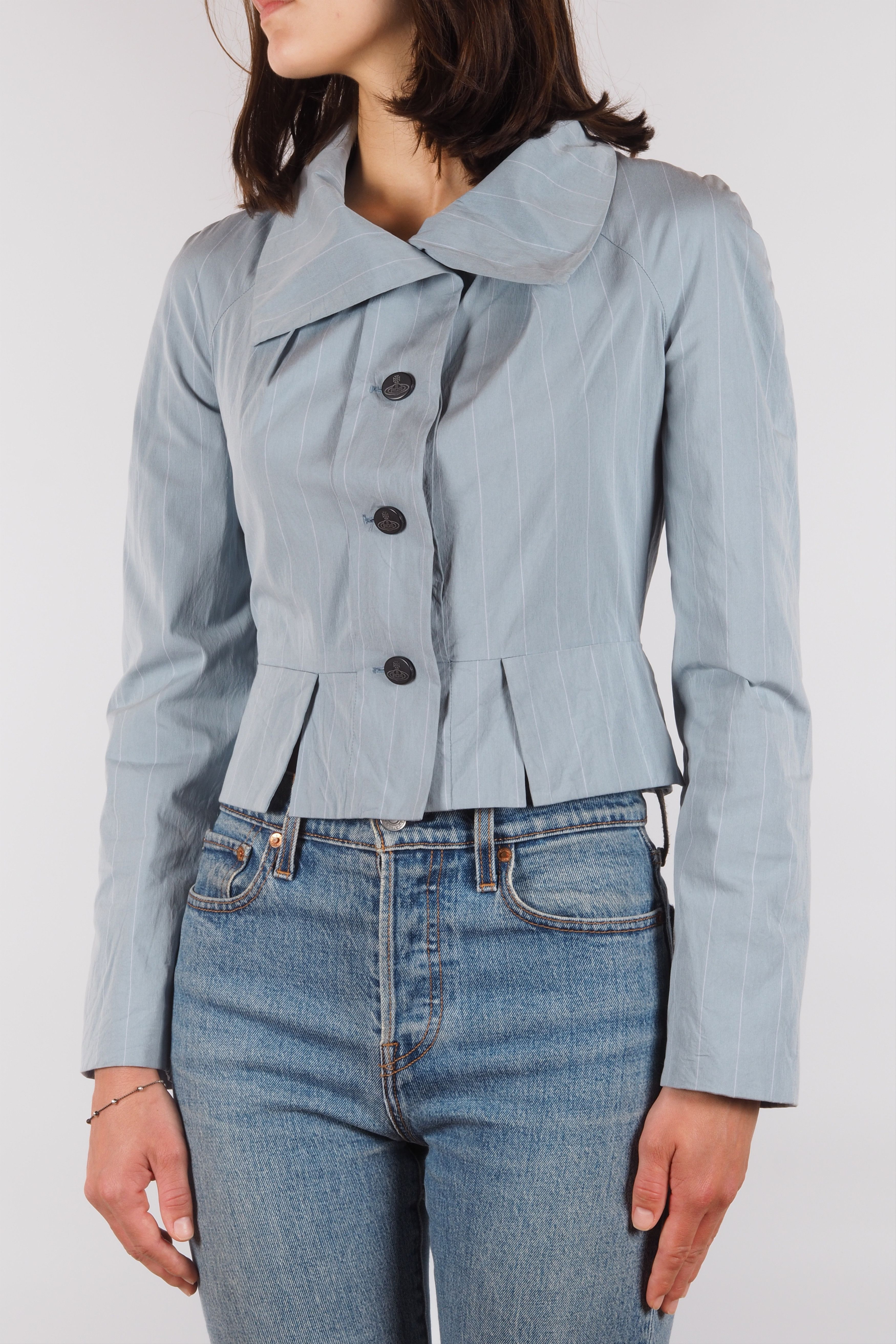 Vivienne Westwood Vivienne Westwood Vintage Pinstripe Peplum Blazer Jacket Size M / US 6-8 / IT 42-44 - 2 Thumbnail