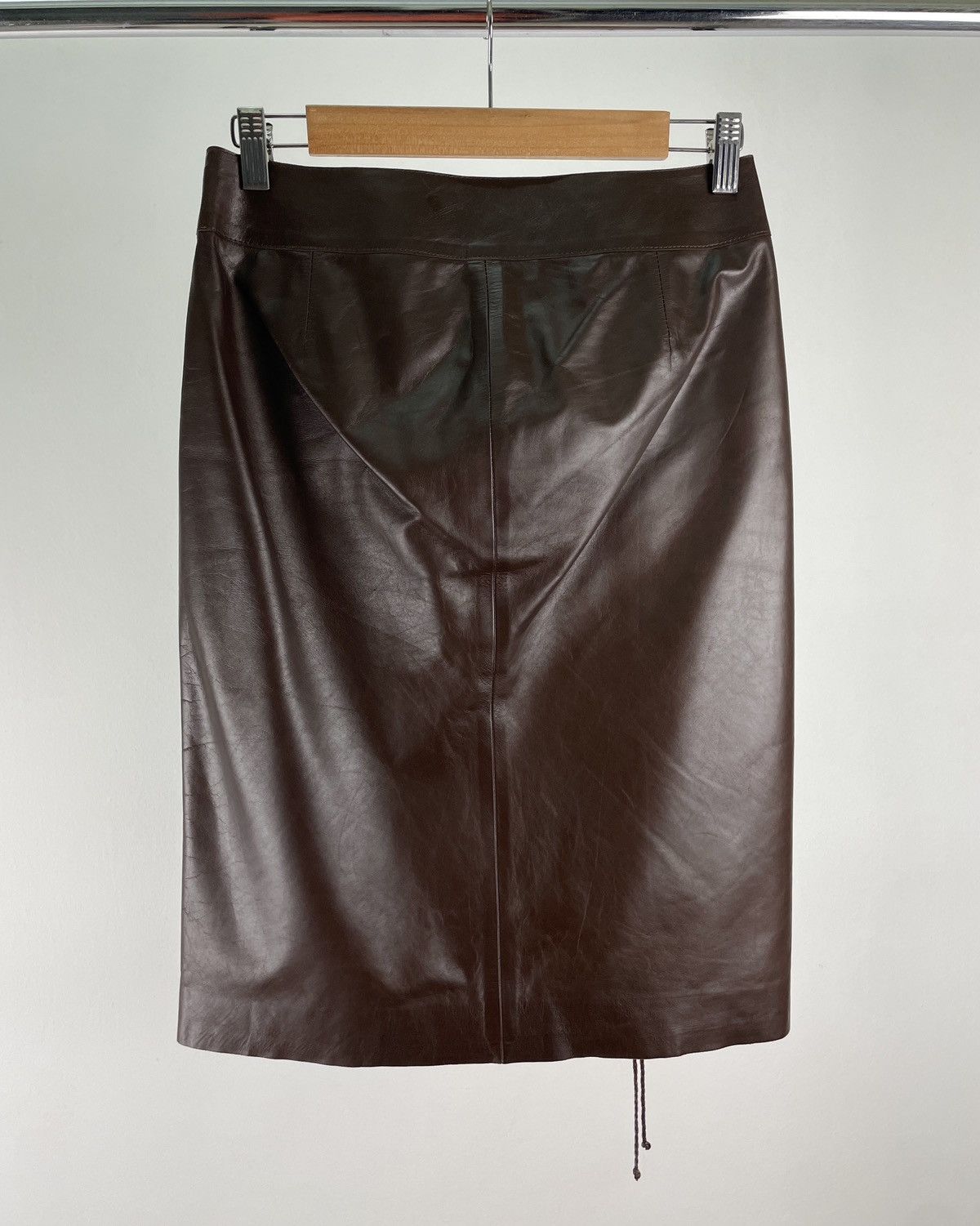 Gucci × Tom Ford Gucci by Tom Ford FW2002 Leather Lace-up Skirt