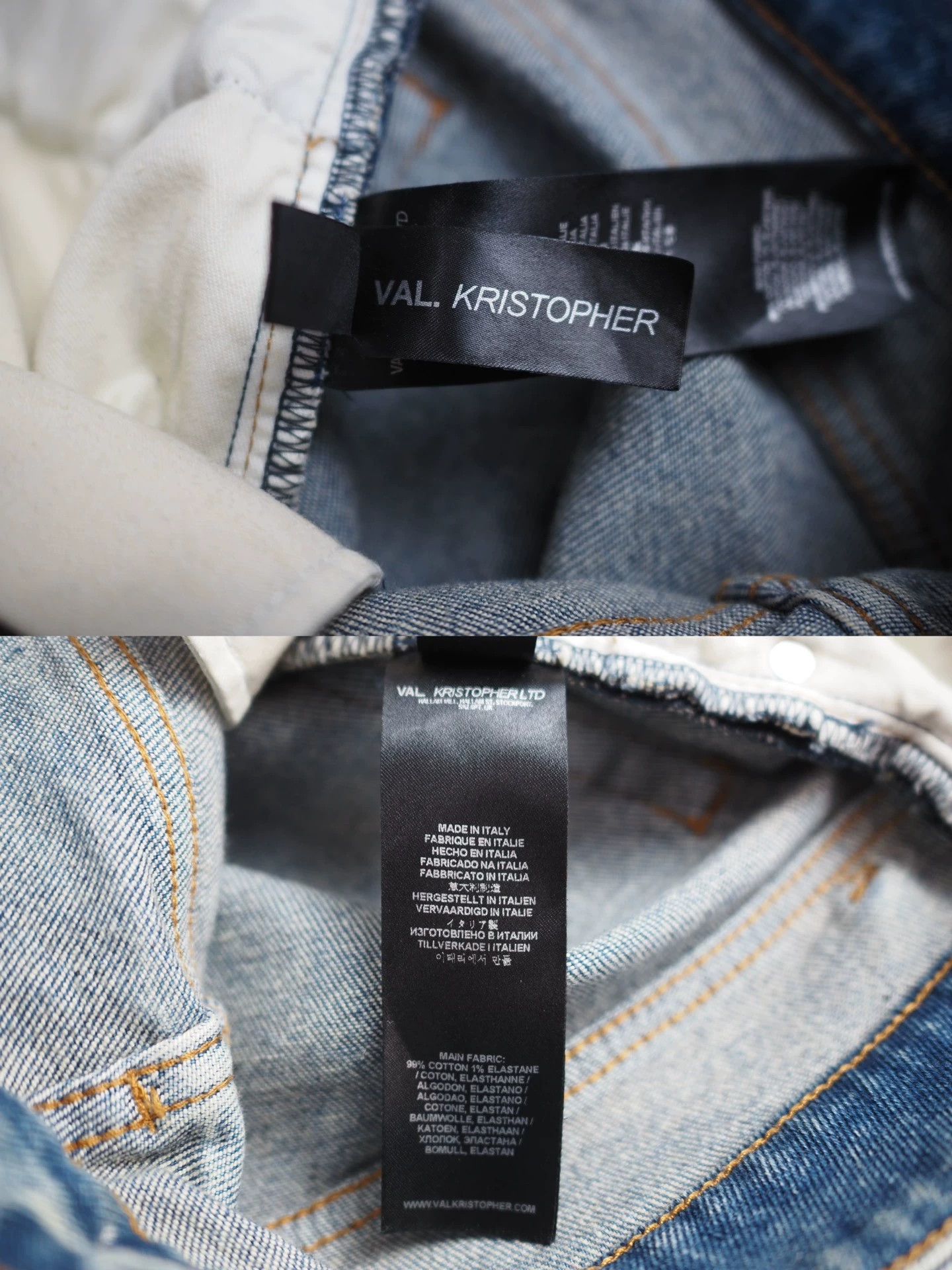 Other SS21 VAL KRISTOPHER Blue Ripped Slim-Fit Jeans Size US 30 / EU 46 - 5 Thumbnail