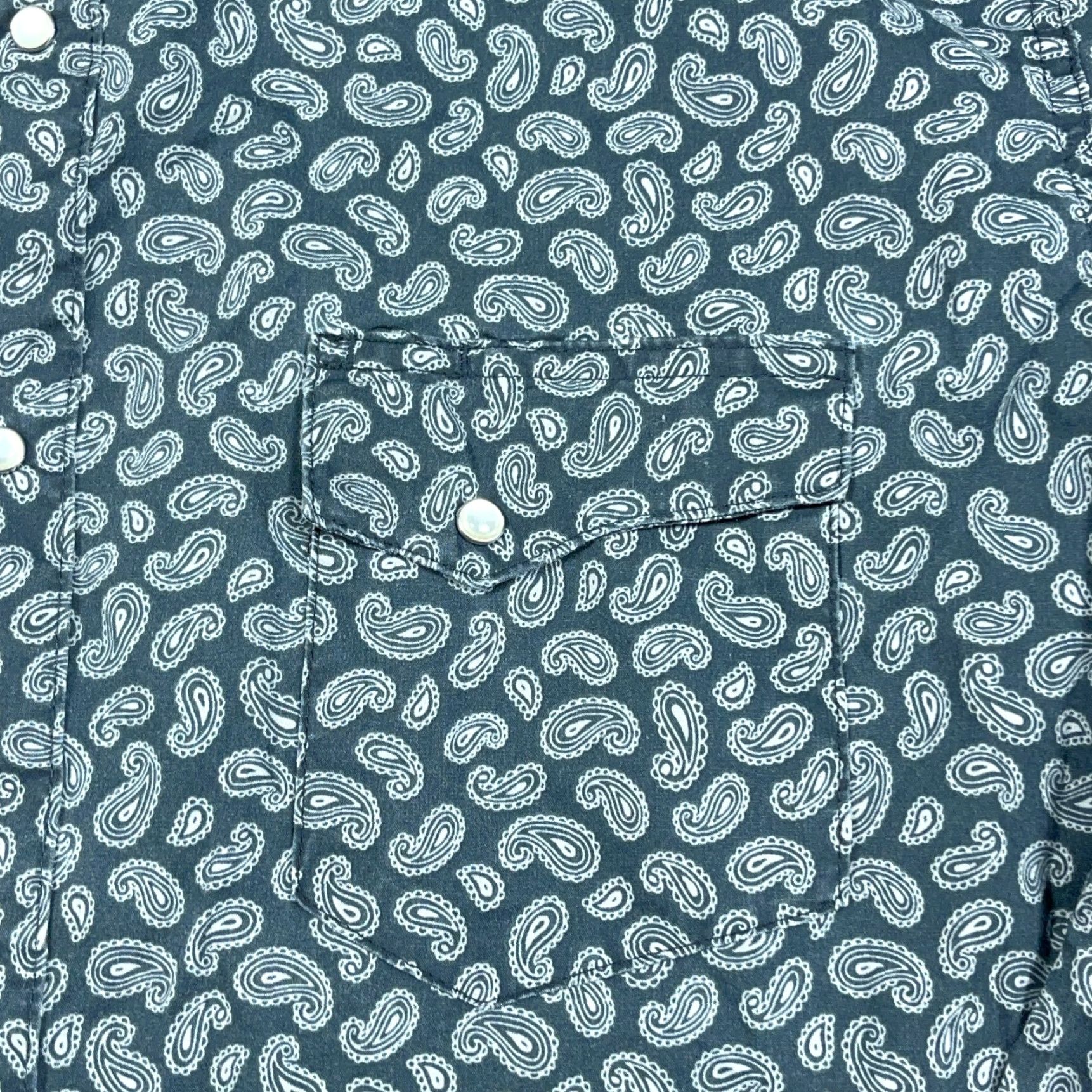 Wrangler Wrangler Western Shirt Men XL Gray Paisley Pearl Snap Button Up Cowboy Wrancher Mens Size US XL / EU 56 / 4 - 6 Thumbnail