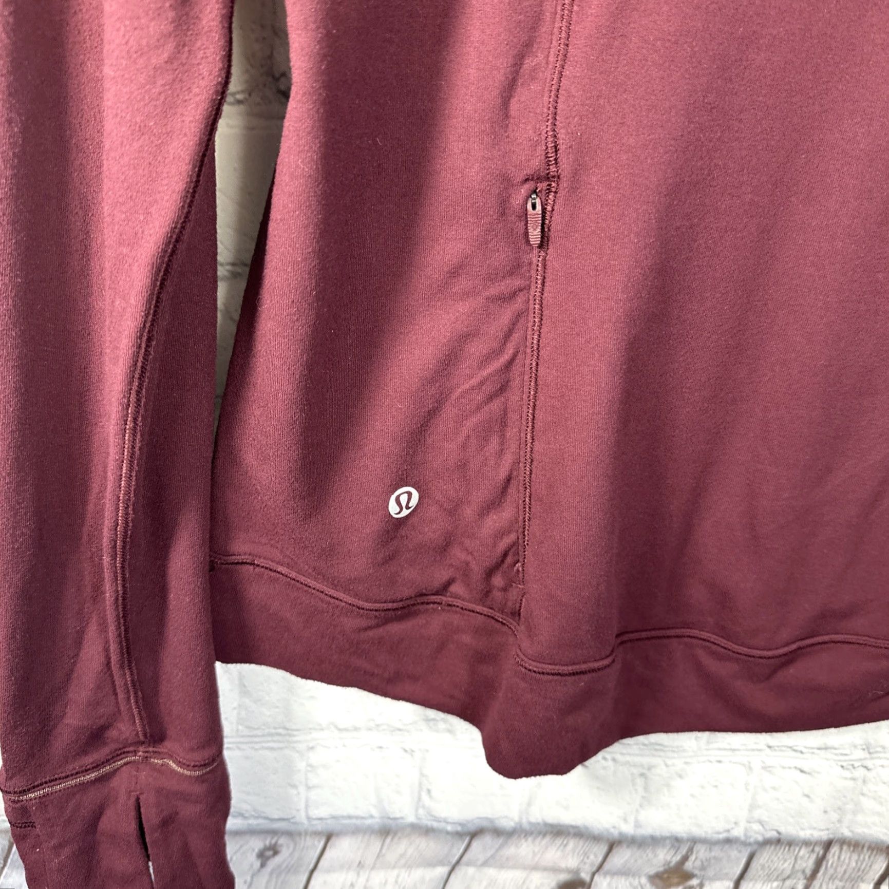 Lululemon Lululemon Outrun the Elements 1/2 Zip Burgundy 10 W3CJUS Athleisure Activewear Top Shirt Womens Pullover Mock Neck Zip Long Sleeve Breathable Stretch Size ONE SIZE - 6 Thumbnail