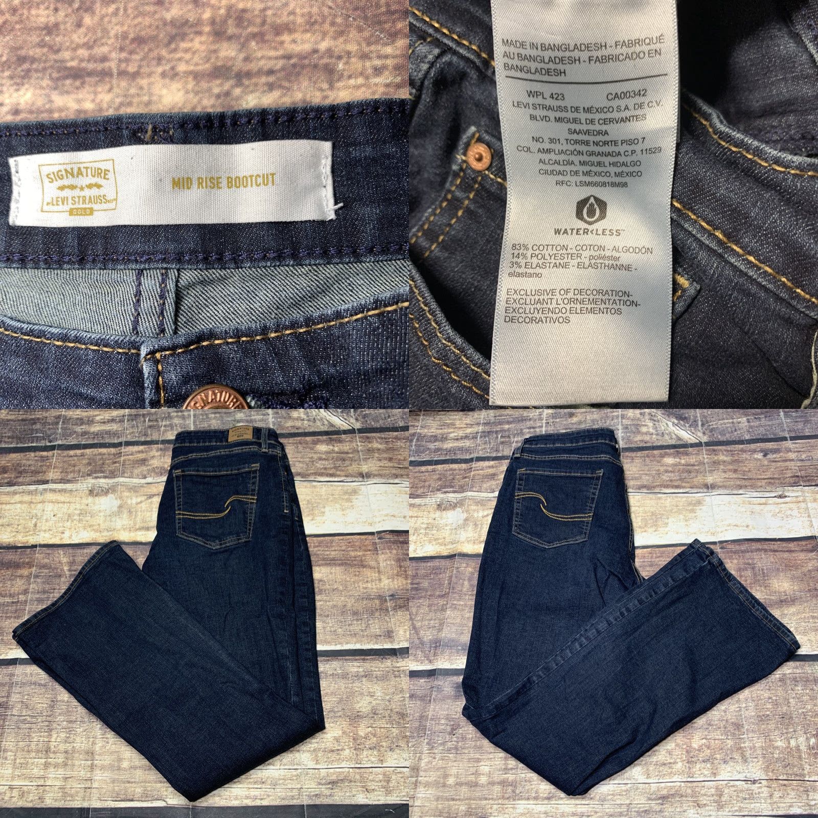 Levi's VINTAGE Levi's Signature Jeans Boot Cut Women 14 M 34x30 Dark Blue Stretch Denim Jeans Womens Boots Cut 90s? Size 36" / US 14 / IT 50 - 8 Thumbnail