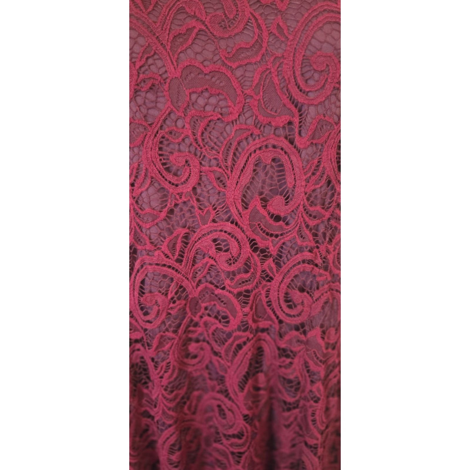Vintage VINTAGE? No. Burgundy Lace Olivia Mathews Lined Cocktail Dress Goth Boho 2X Size XXL / US 16-18 / IT 52-54 - 6 Thumbnail