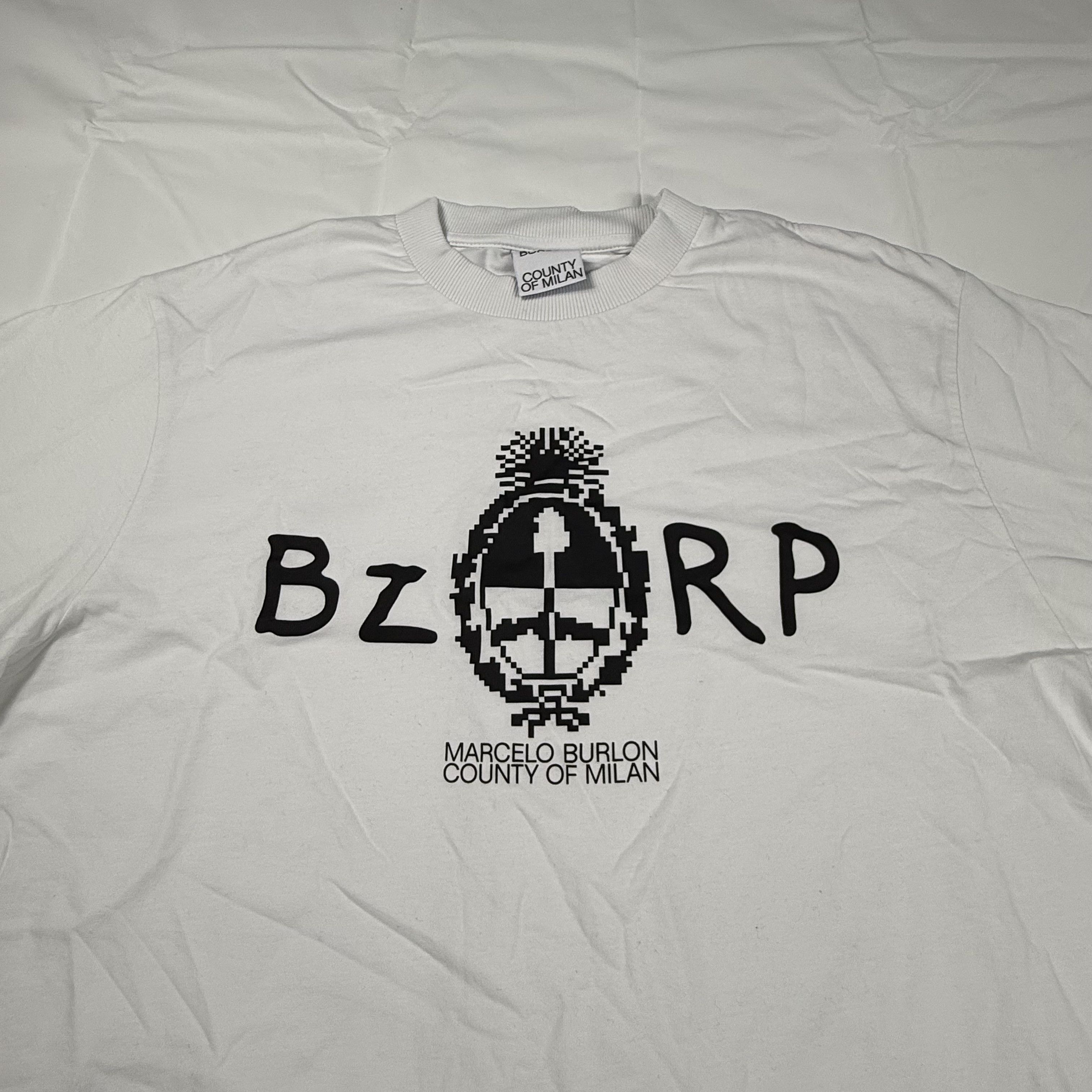 Marcelo Burlon Marcelo Burlon County of Milan BZRP Pixel White T-Shirt Size US L / EU 52-54 / 3 - 2 Thumbnail